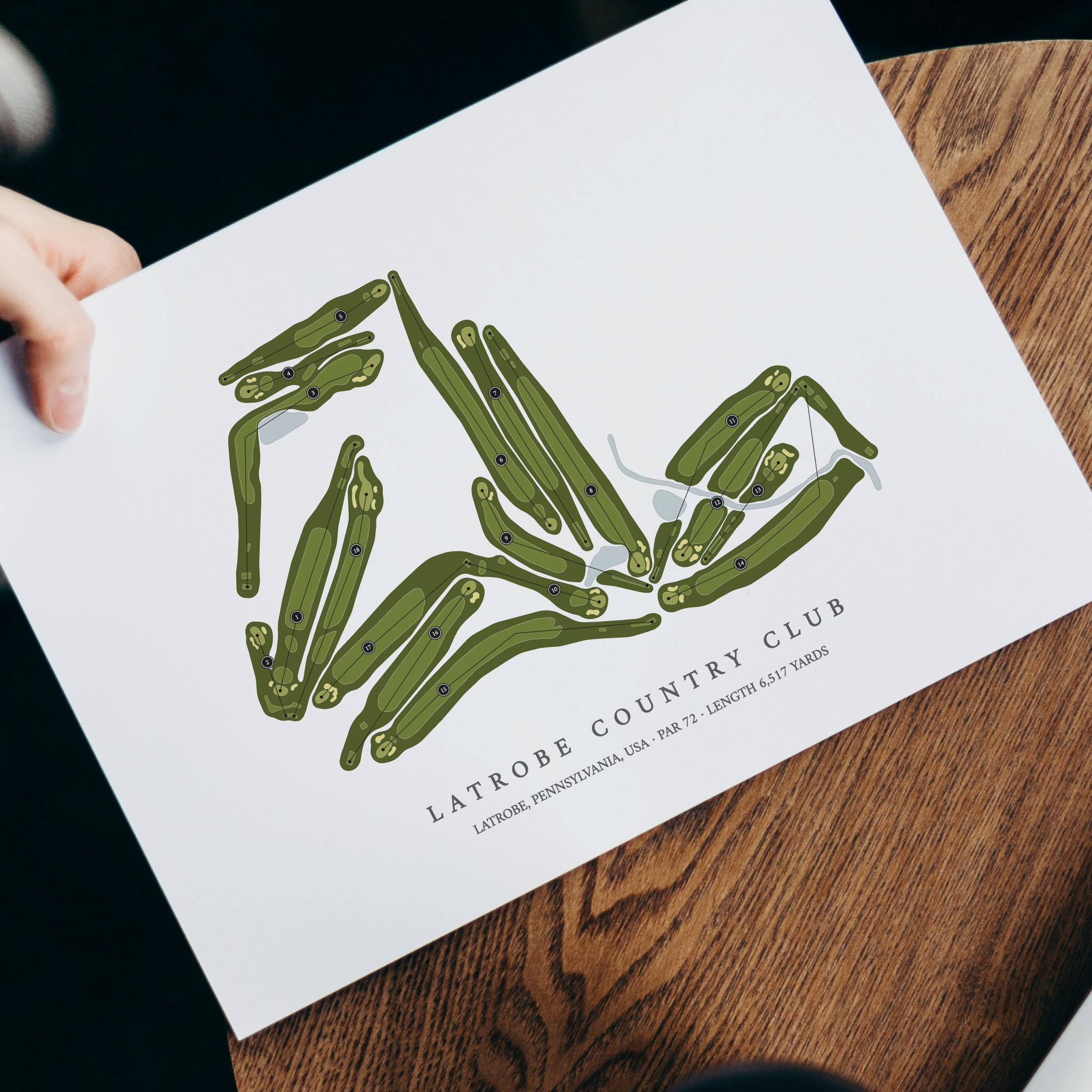 Latrobe Country Club | Golf Course Map | With Laptop