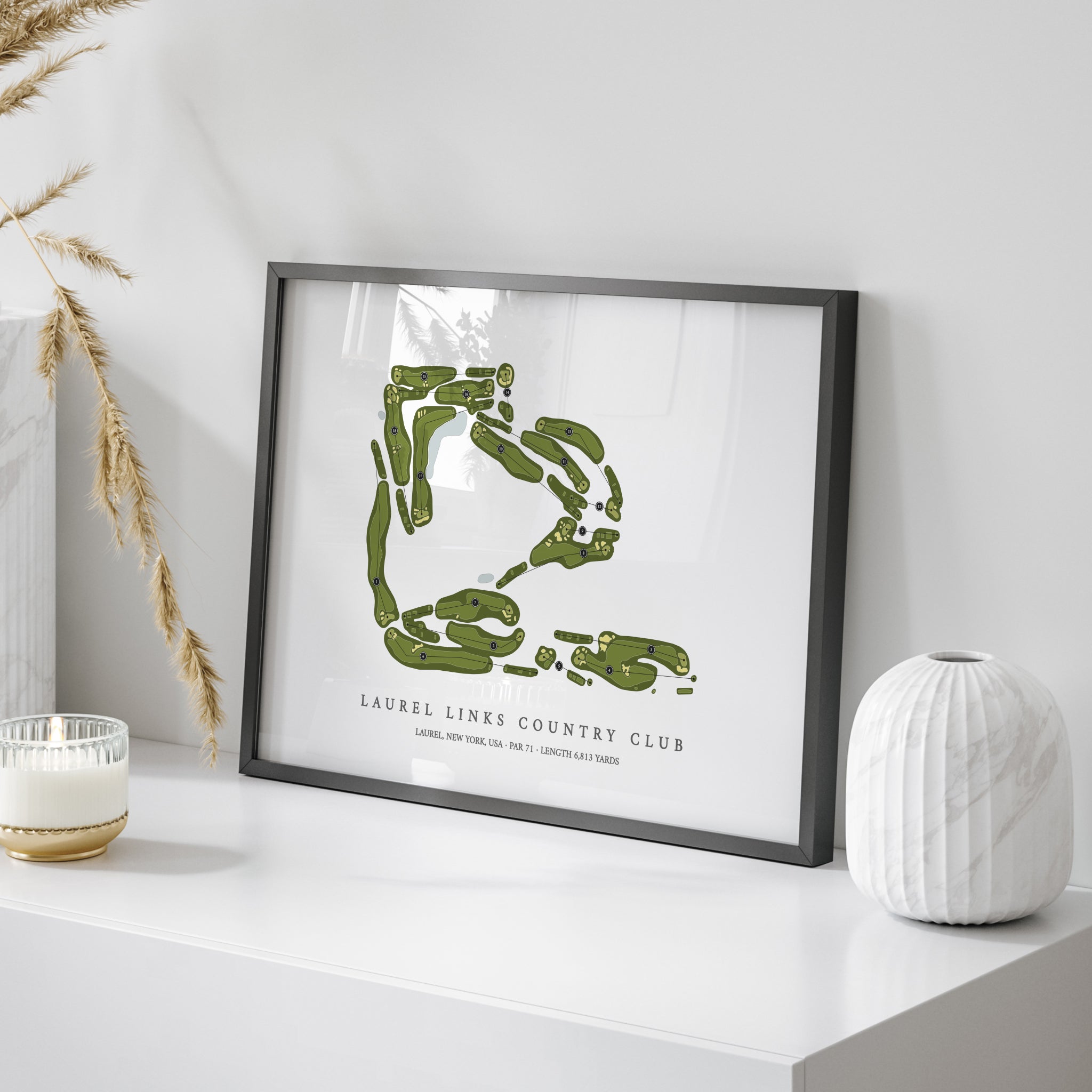 Laurel Links Country Club | Golf Course Print | On Table