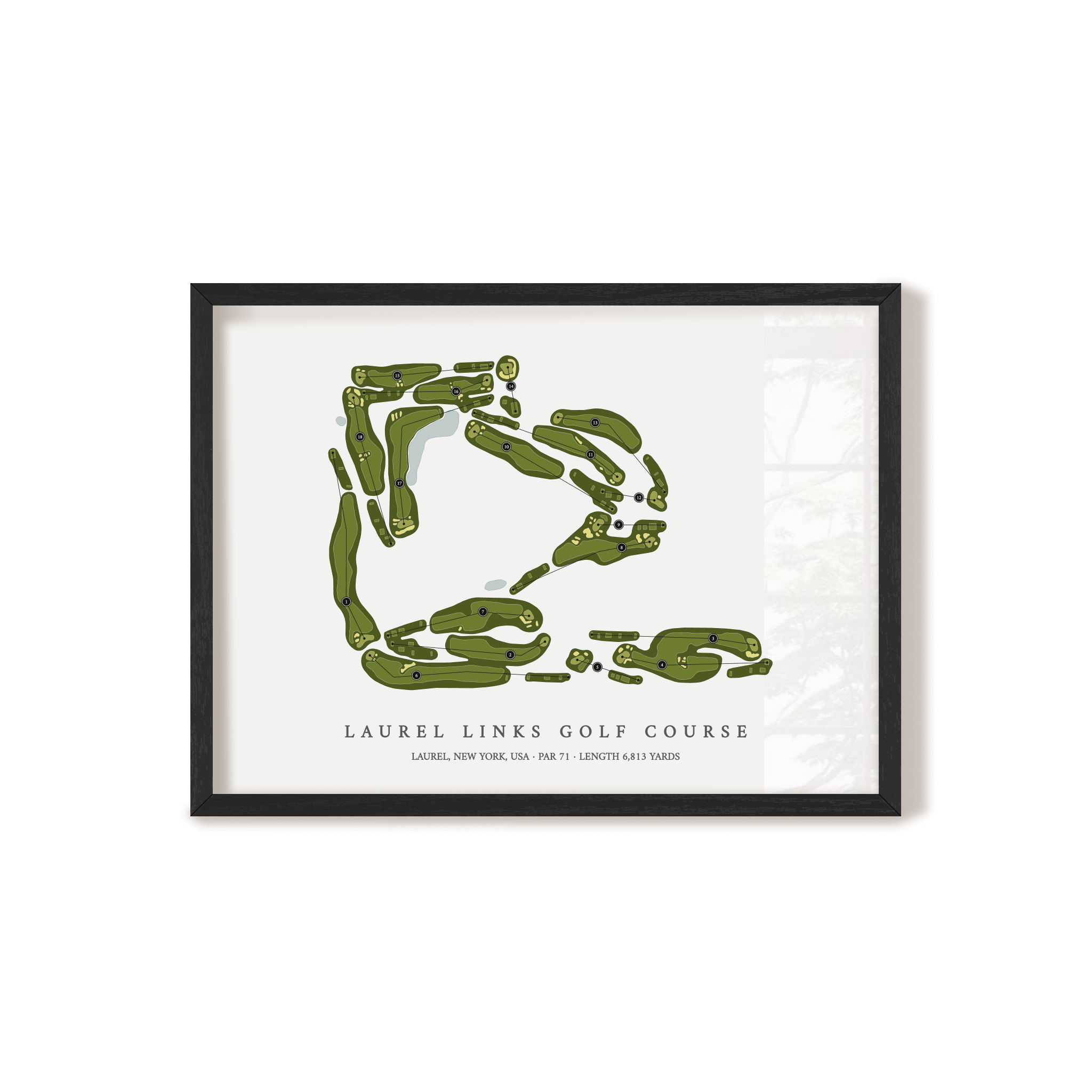 Laurel Links Golf Course | Golf Course Print | Black Frame