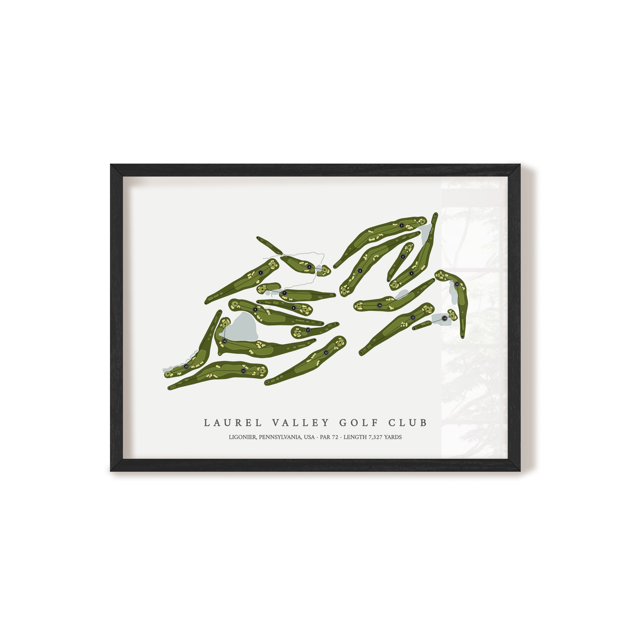 Laurel Valley Golf Club | Golf Course Map | Black Frame