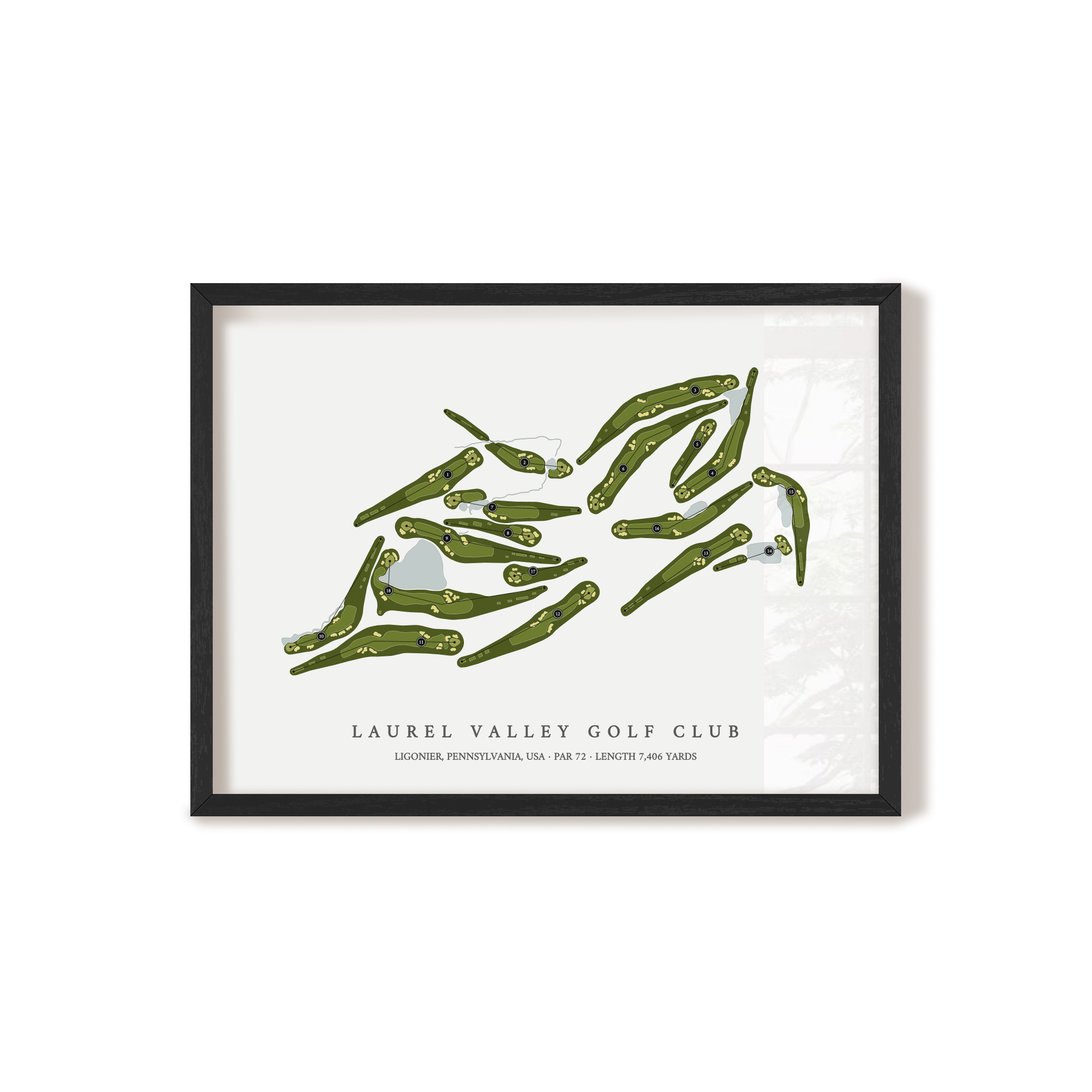 Laurel Valley Golf Club | Golf Course Print | Black Frame