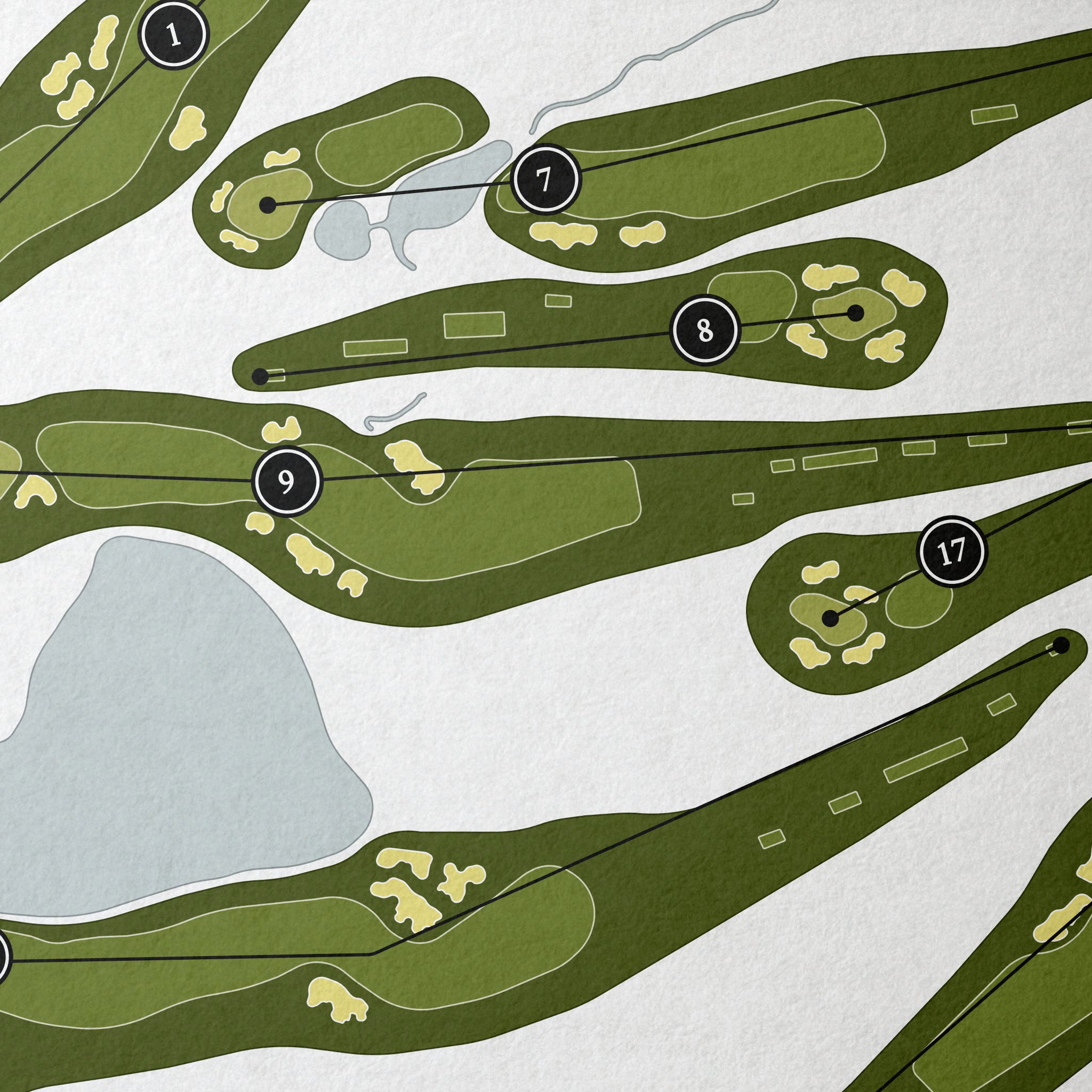 Laurel Valley Golf Club | Golf Course Print | Close Up