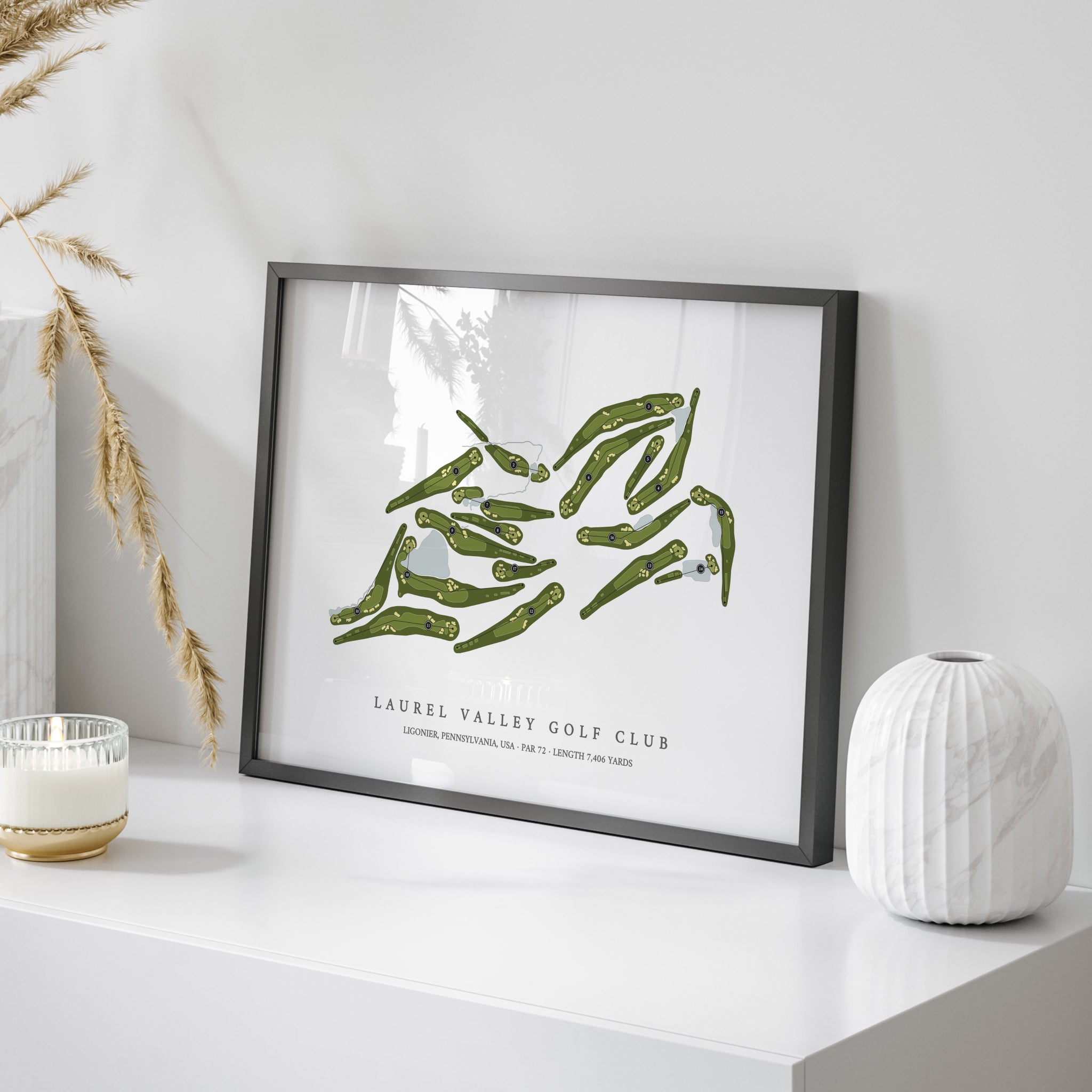 Laurel Valley Golf Club | Golf Course Print | On Table
