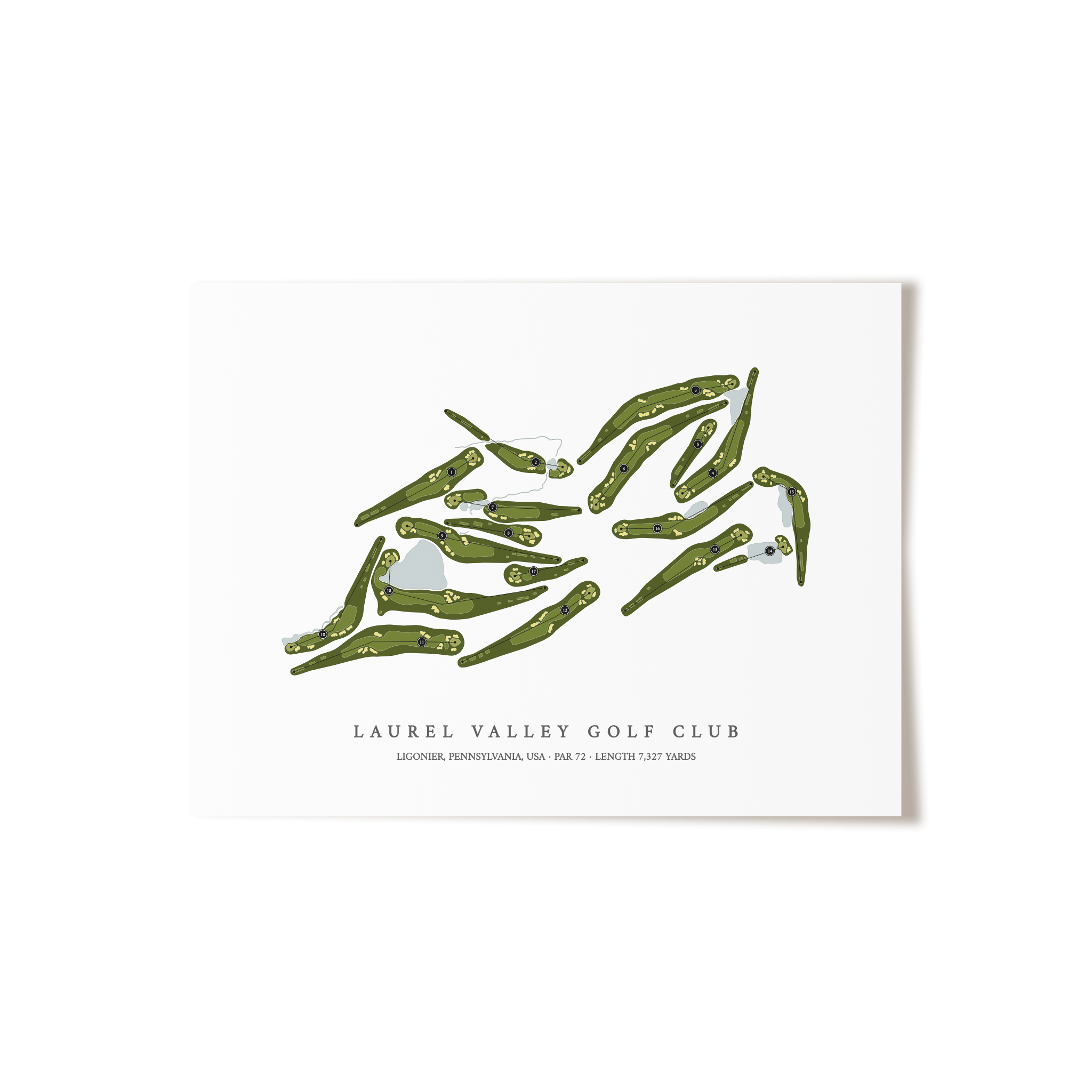Laurel Valley Golf Club | Golf Course Map | Unframed