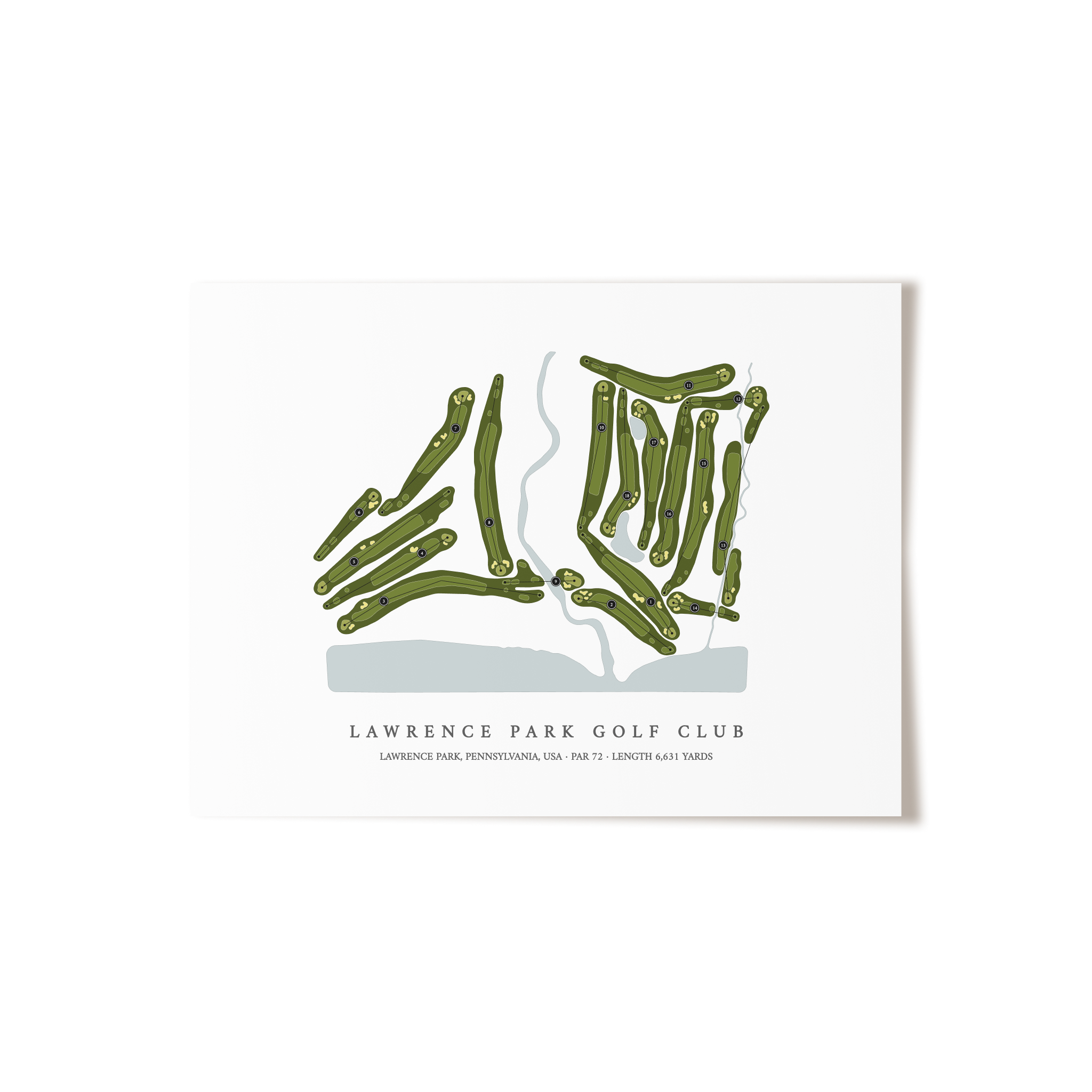 Lawrence Park Golf Club | Golf Course Map | Unframed