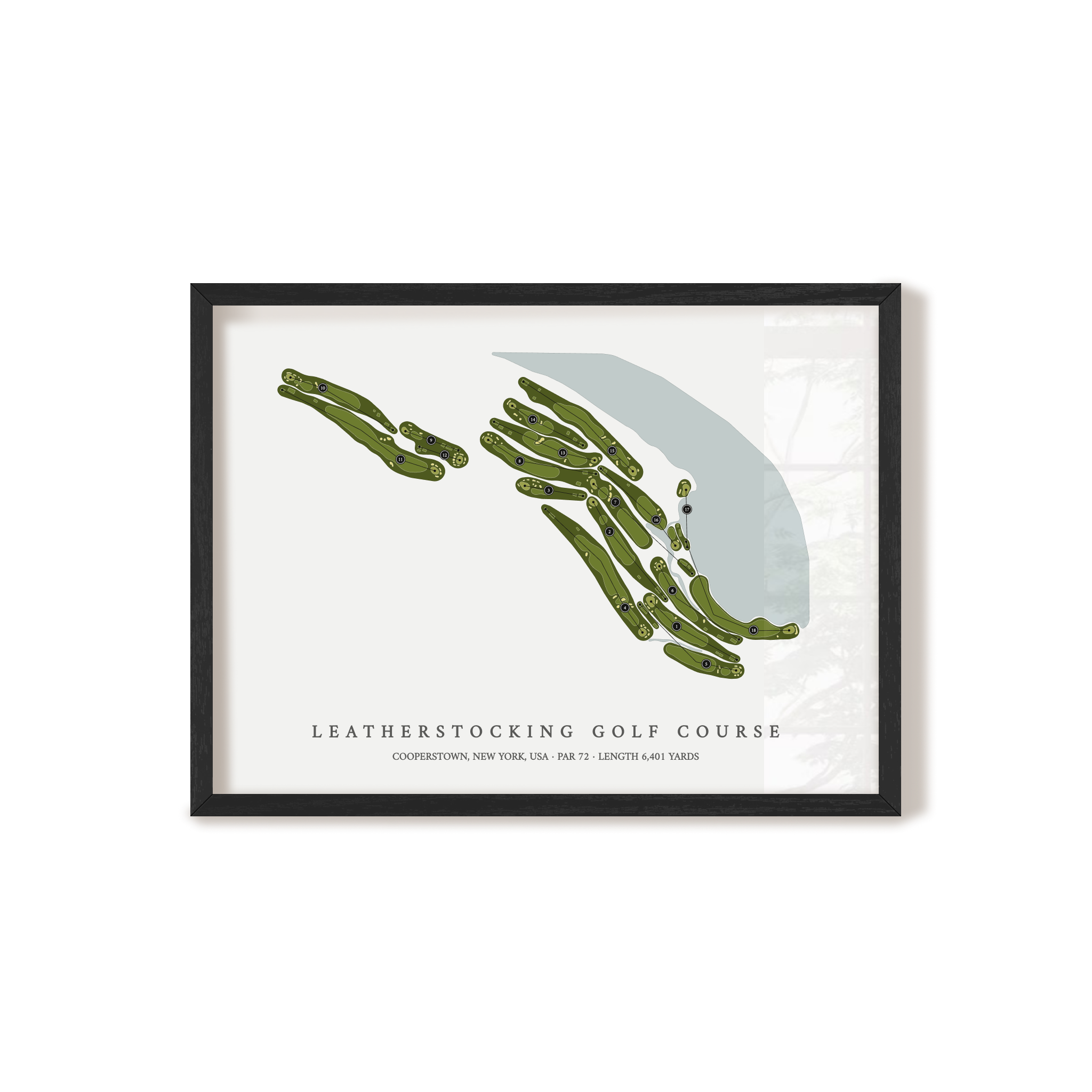 Leatherstocking Golf Course | Golf Course Map | Black Frame