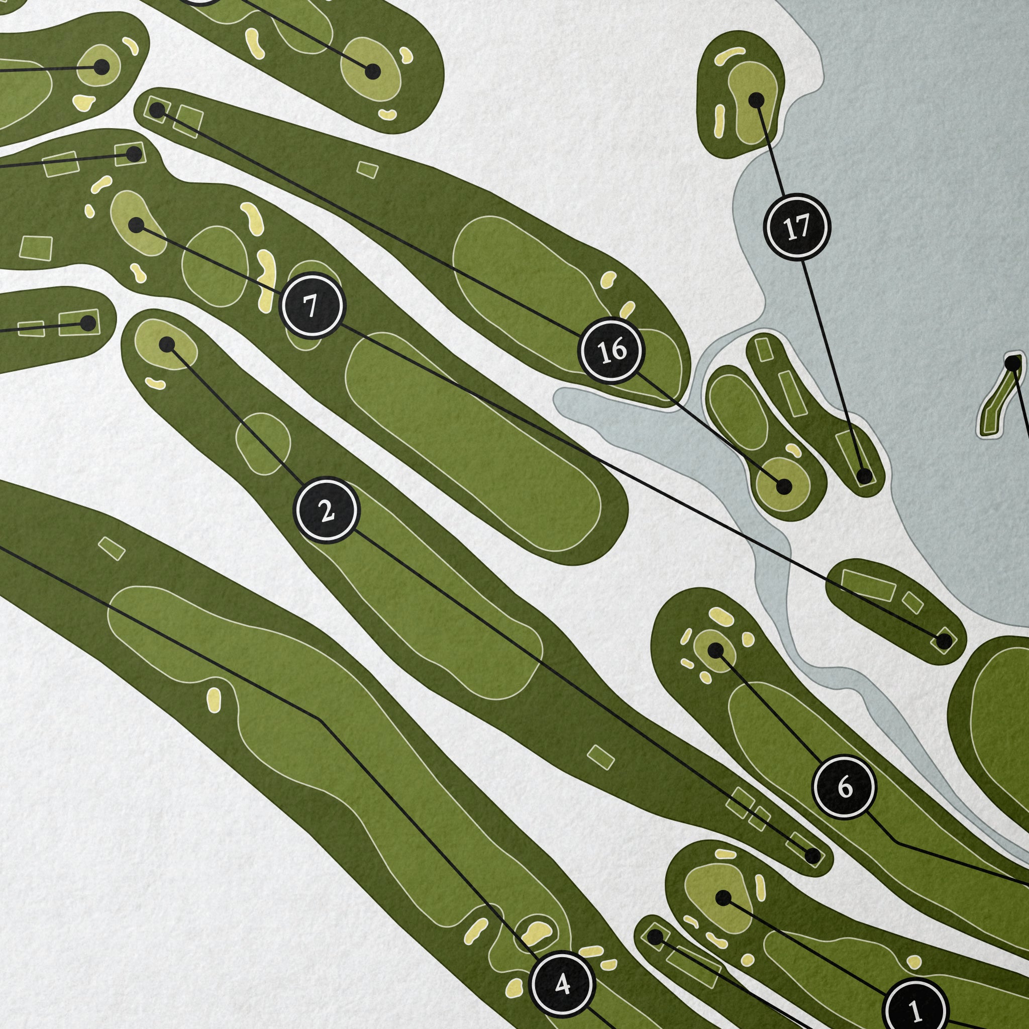 Leatherstocking Golf Course | Golf Course Print | Close Up