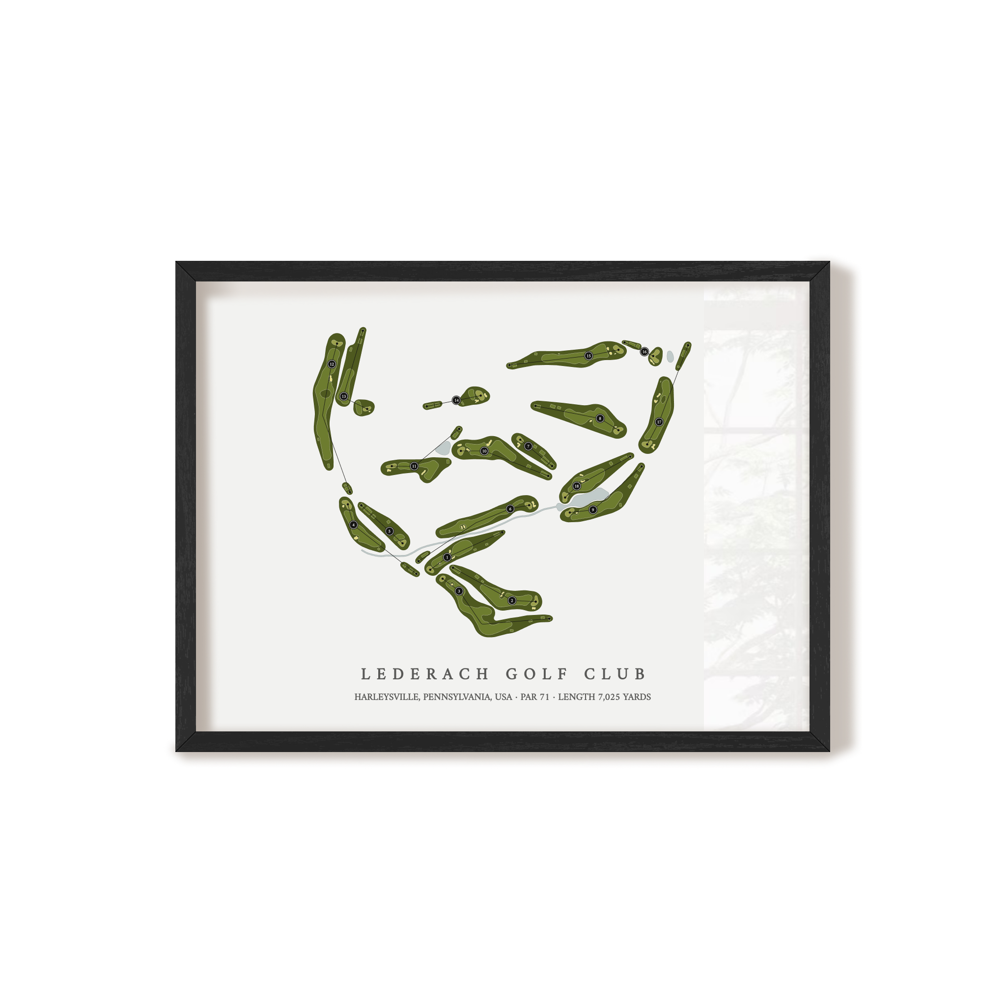 Lederach Golf Club | Golf Course Map | Black Frame
