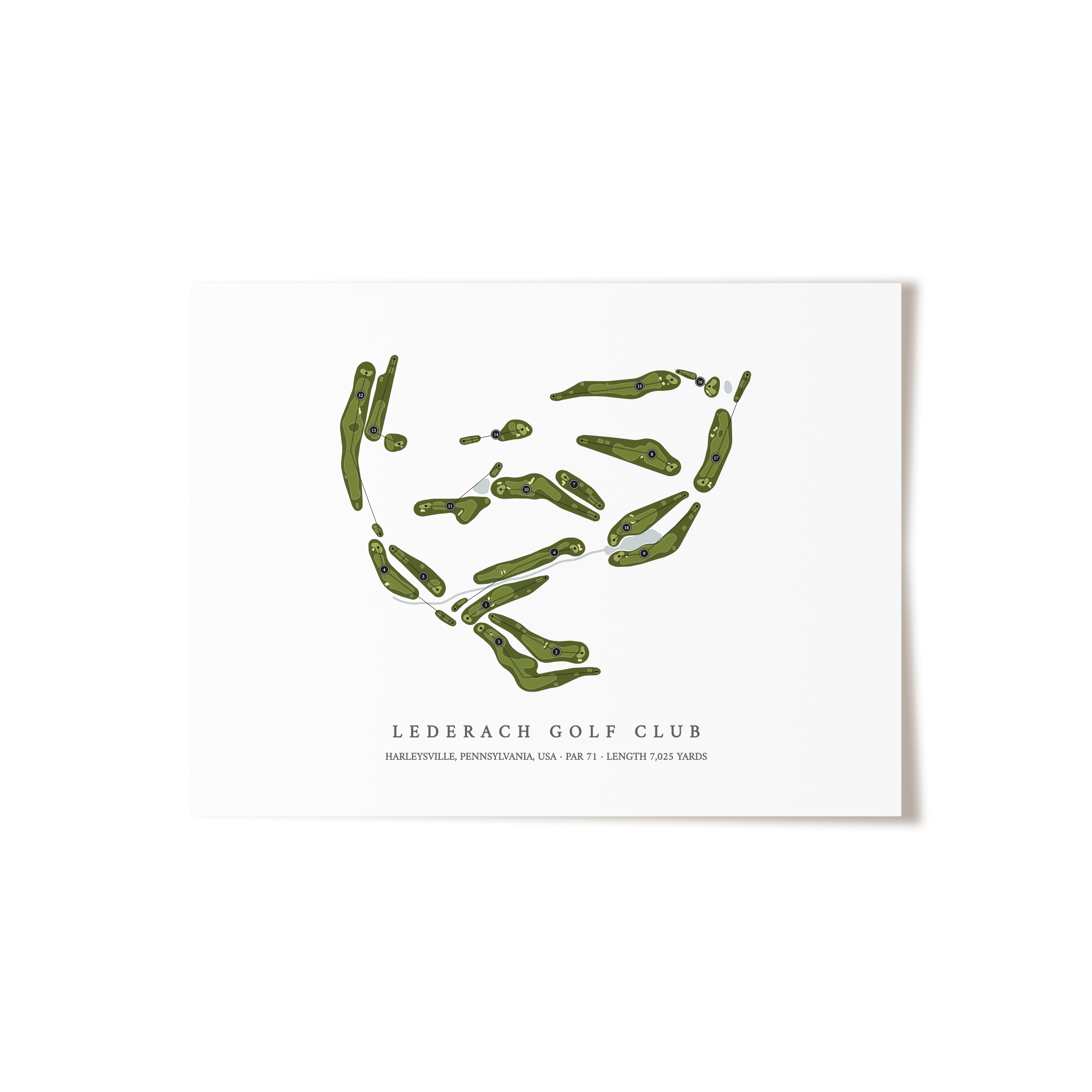 Lederach Golf Club | Golf Course Map | Unframed