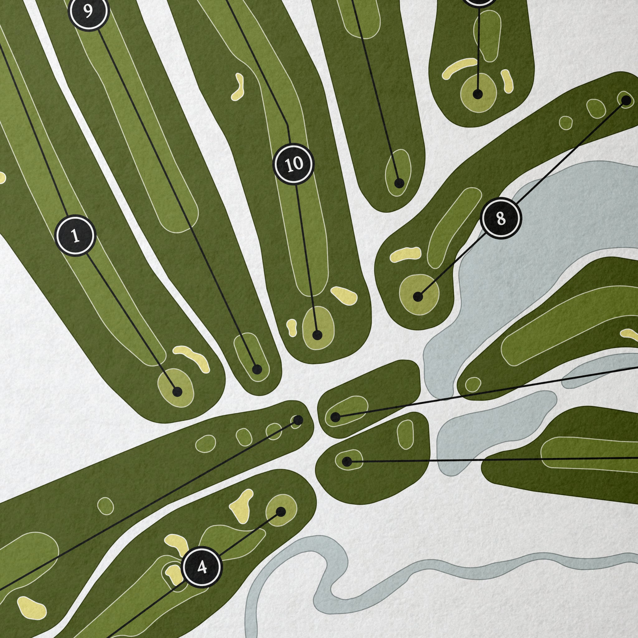 Ledges Golf Club | Golf Course Print | Close+Up