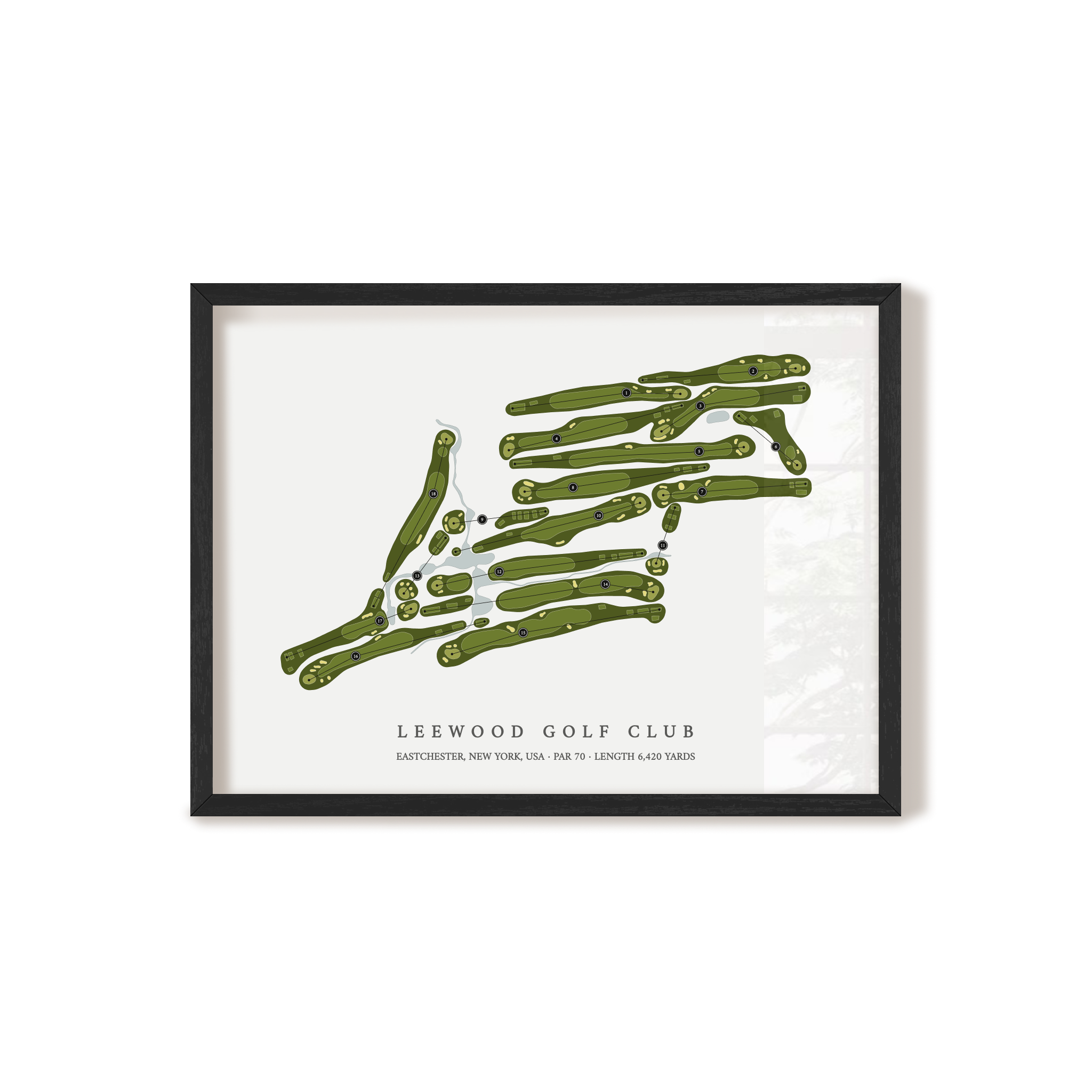 Leewood Golf Club | Golf Course Map | Black Frame