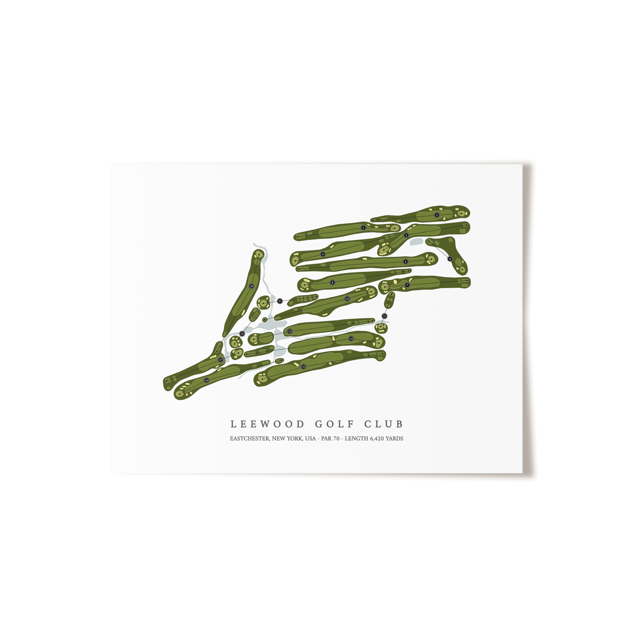 Leewood Golf Club | Golf Course Map | Unframed