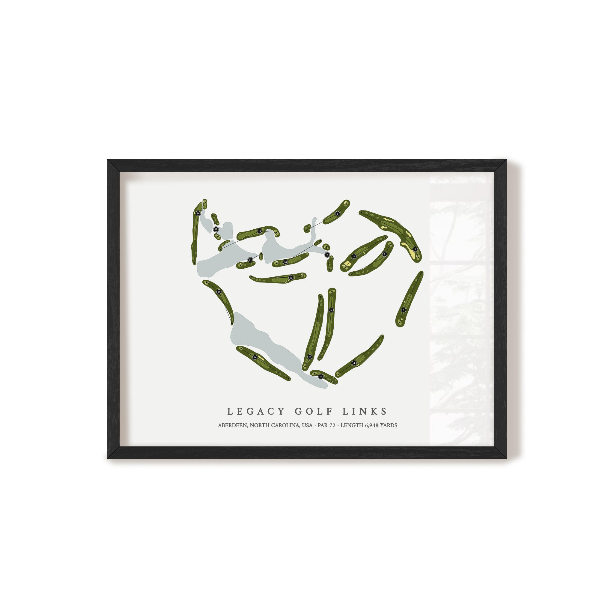 Legacy Golf Links | Golf Course Map | Black Frame