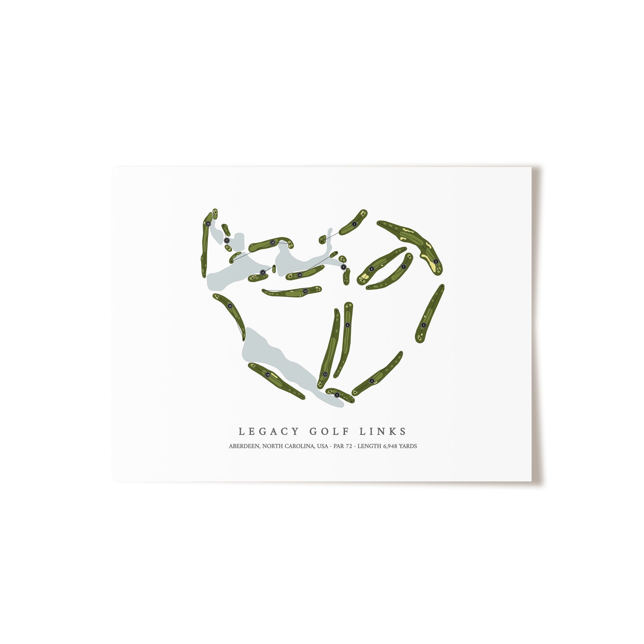 Legacy Golf Links | Golf Course Map | Unframed