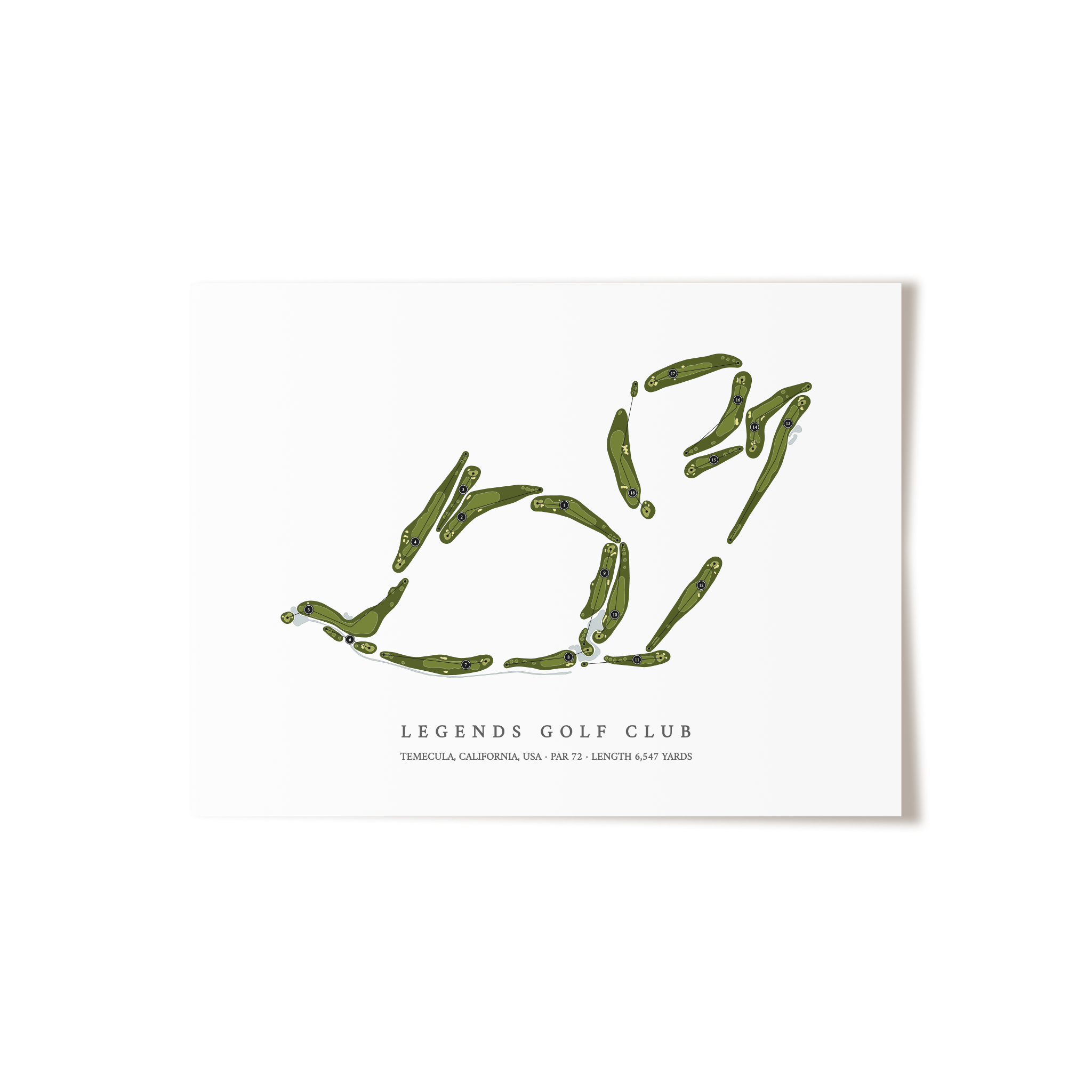 Legends Golf Club | Golf Course Map | Unframed