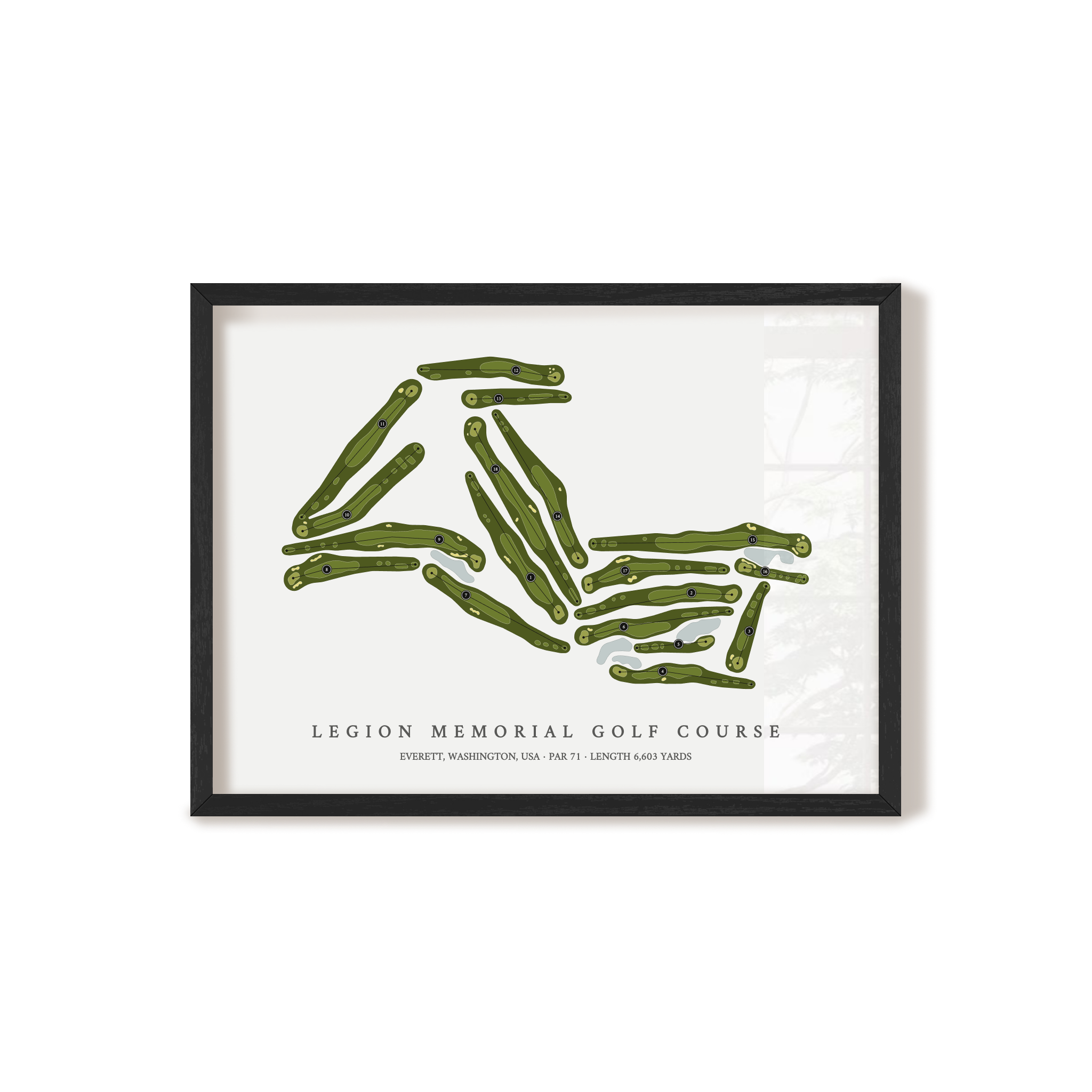 Legion Memorial Golf Course | Golf Course Map | Black Frame