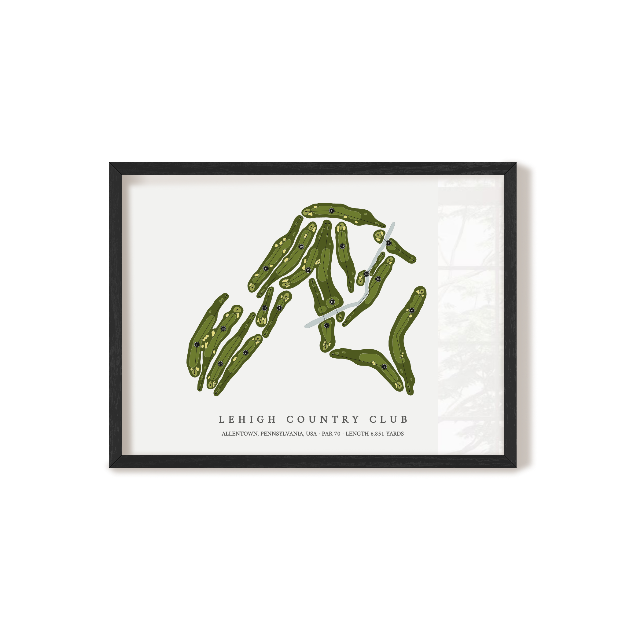 Lehigh Country Club | Golf Course Print | Black Frame