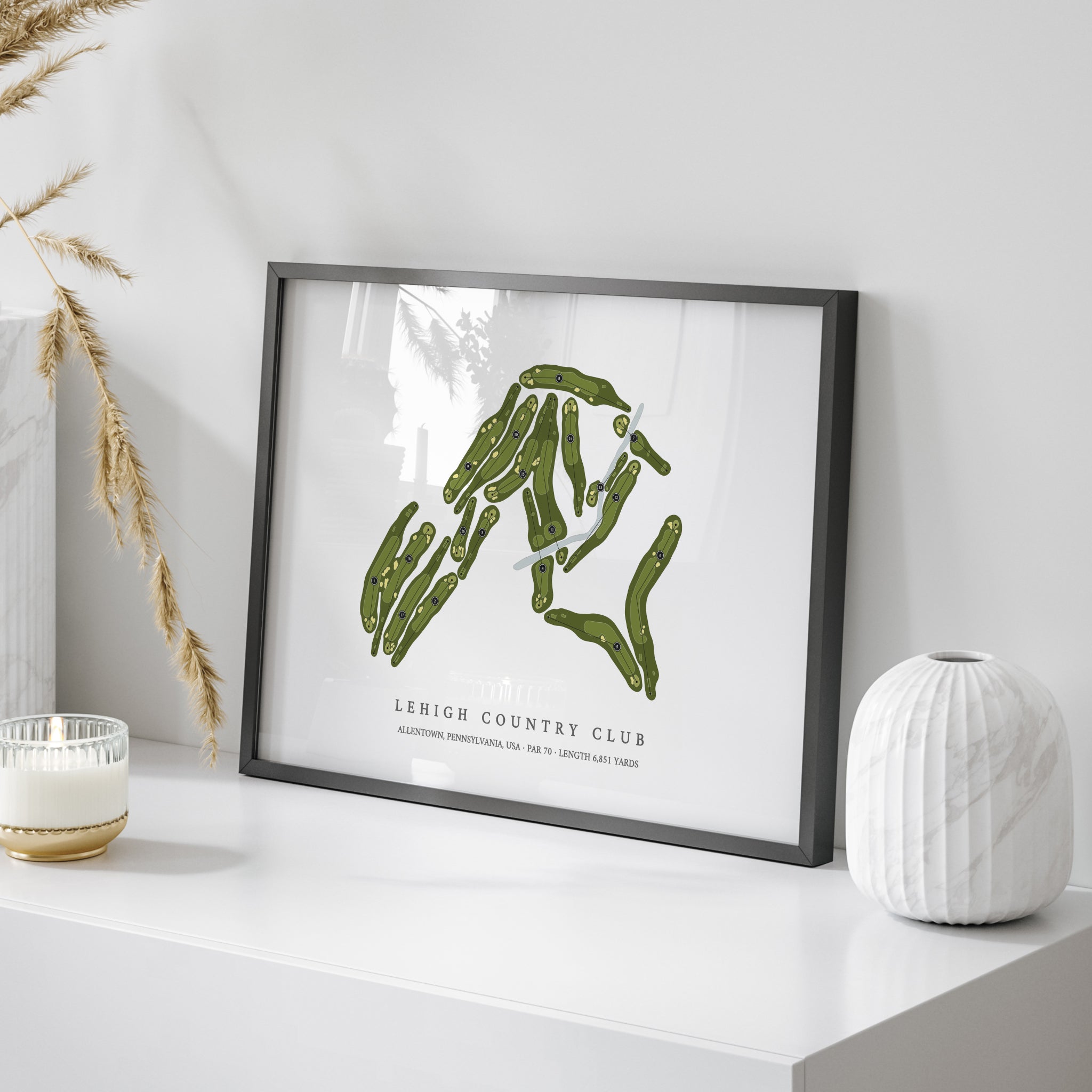 Lehigh Country Club | Golf Course Print | On Table