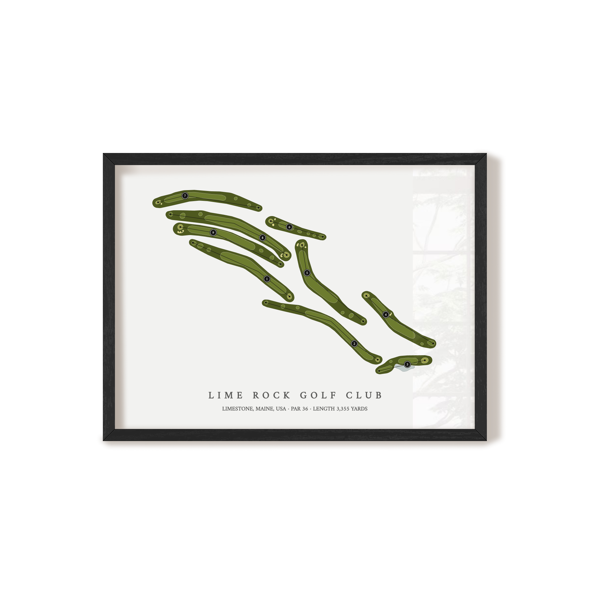 Lime Rock Golf Club | Golf Course Map | Black Frame