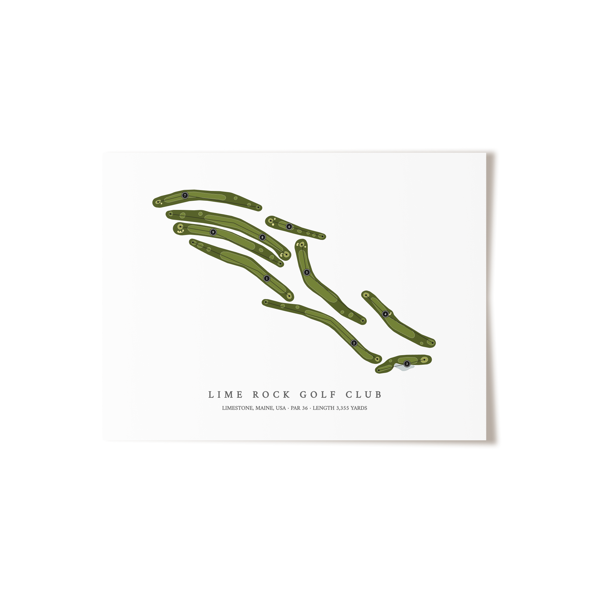 Lime Rock Golf Club | Golf Course Map | Unframed