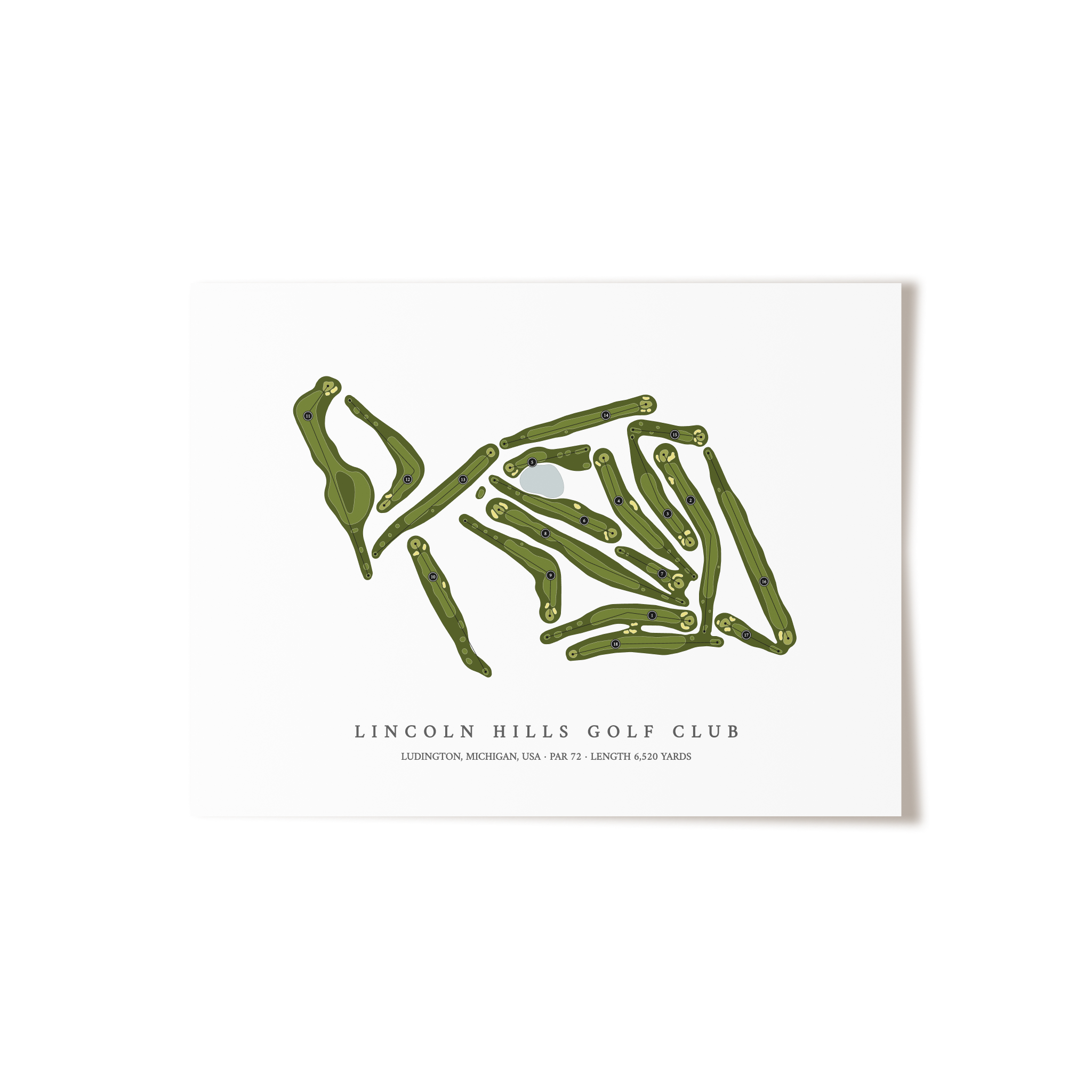 Lincoln Hills Golf Club | Golf Course Print | Unframed