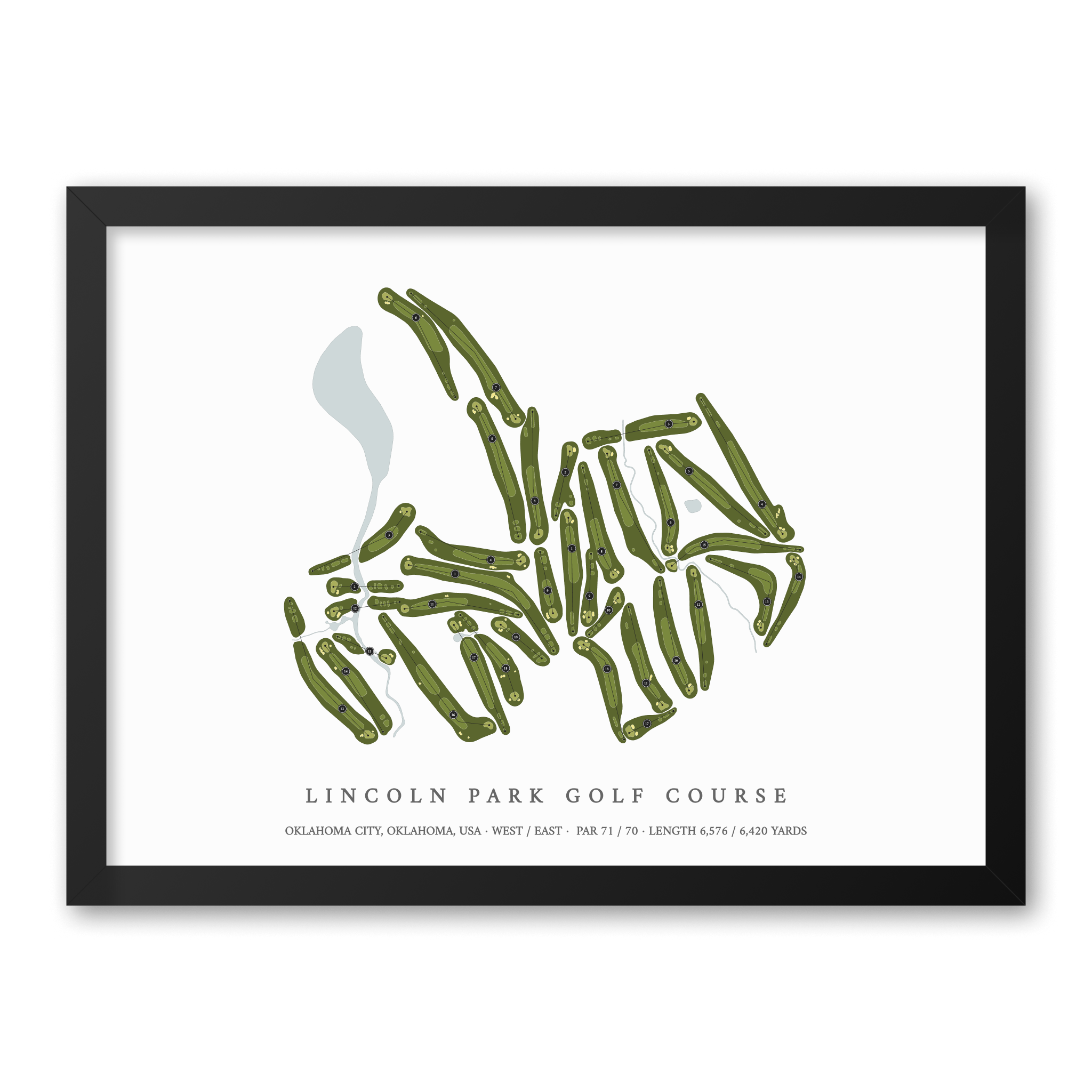 Lincoln Park Golf Course | Golf Course Map | Black Frame