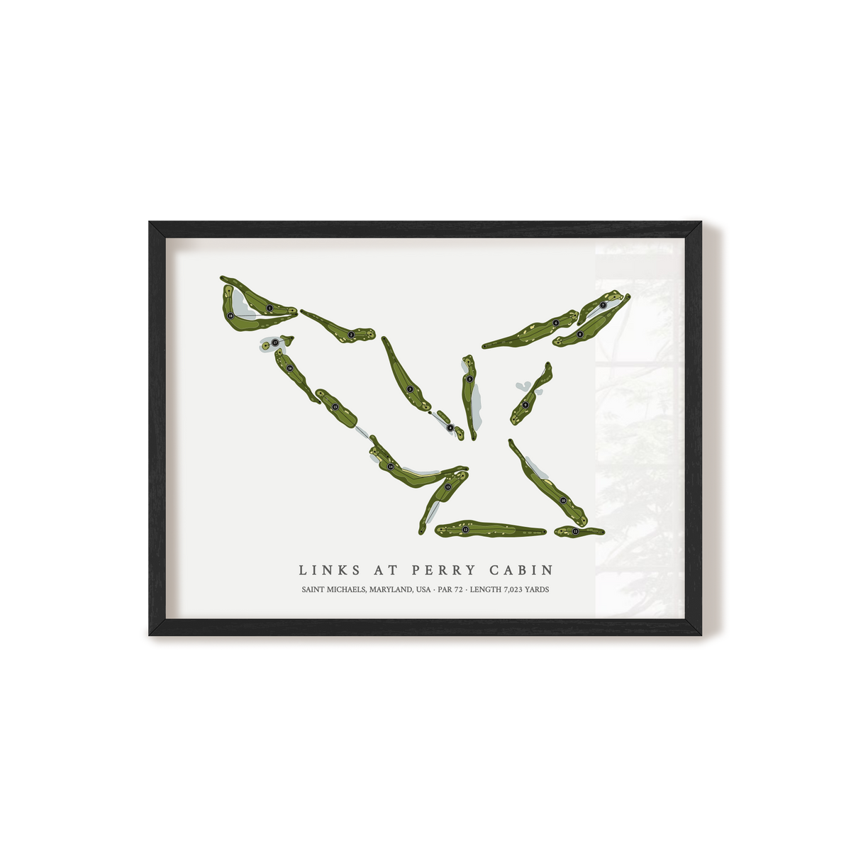 Links at Perry Cabin | Golf Course Map | Black Frame