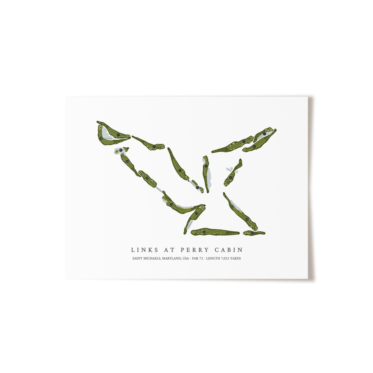 Links at Perry Cabin | Golf Course Map | Unframed