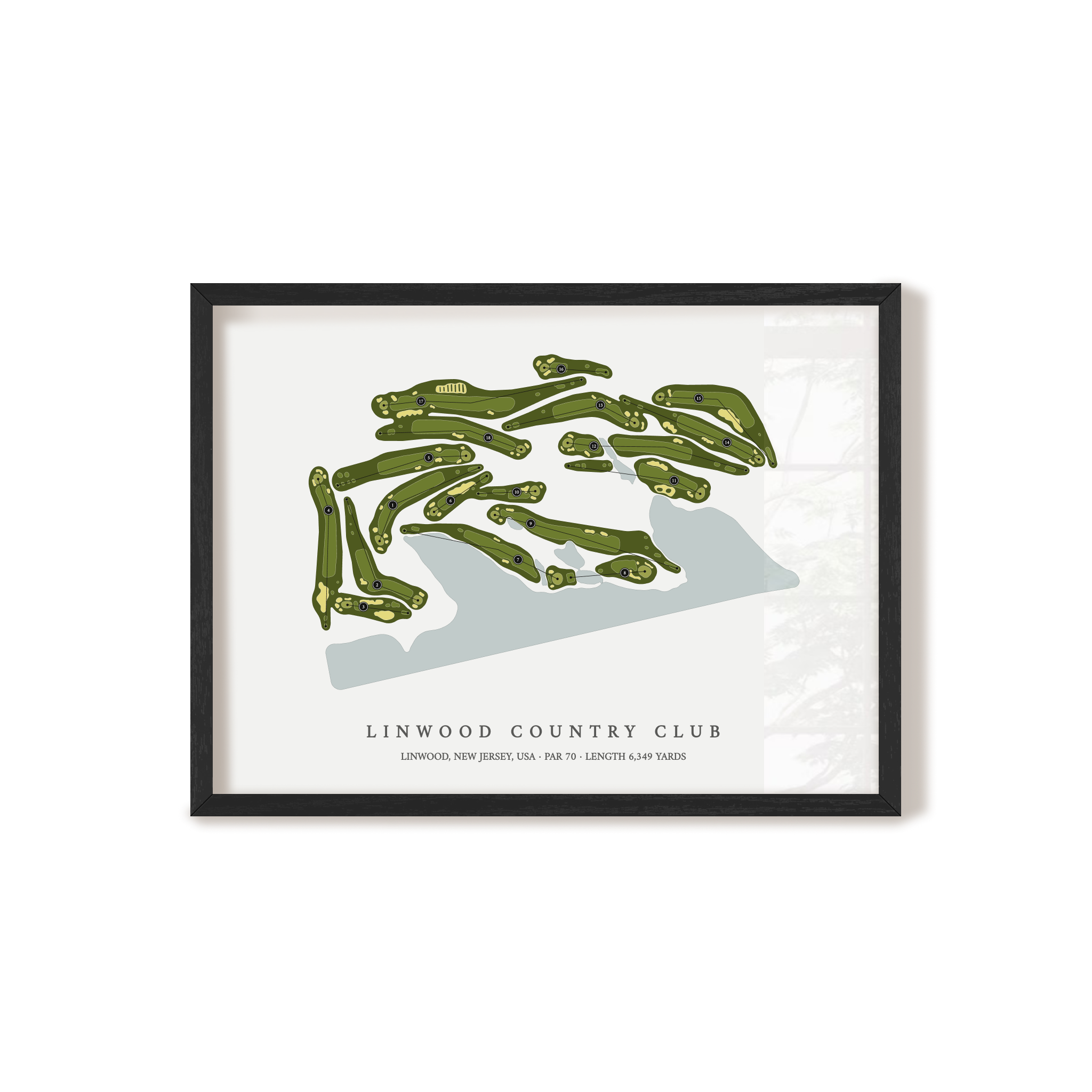 Linwood Country Club | Golf Course Print | Black Frame