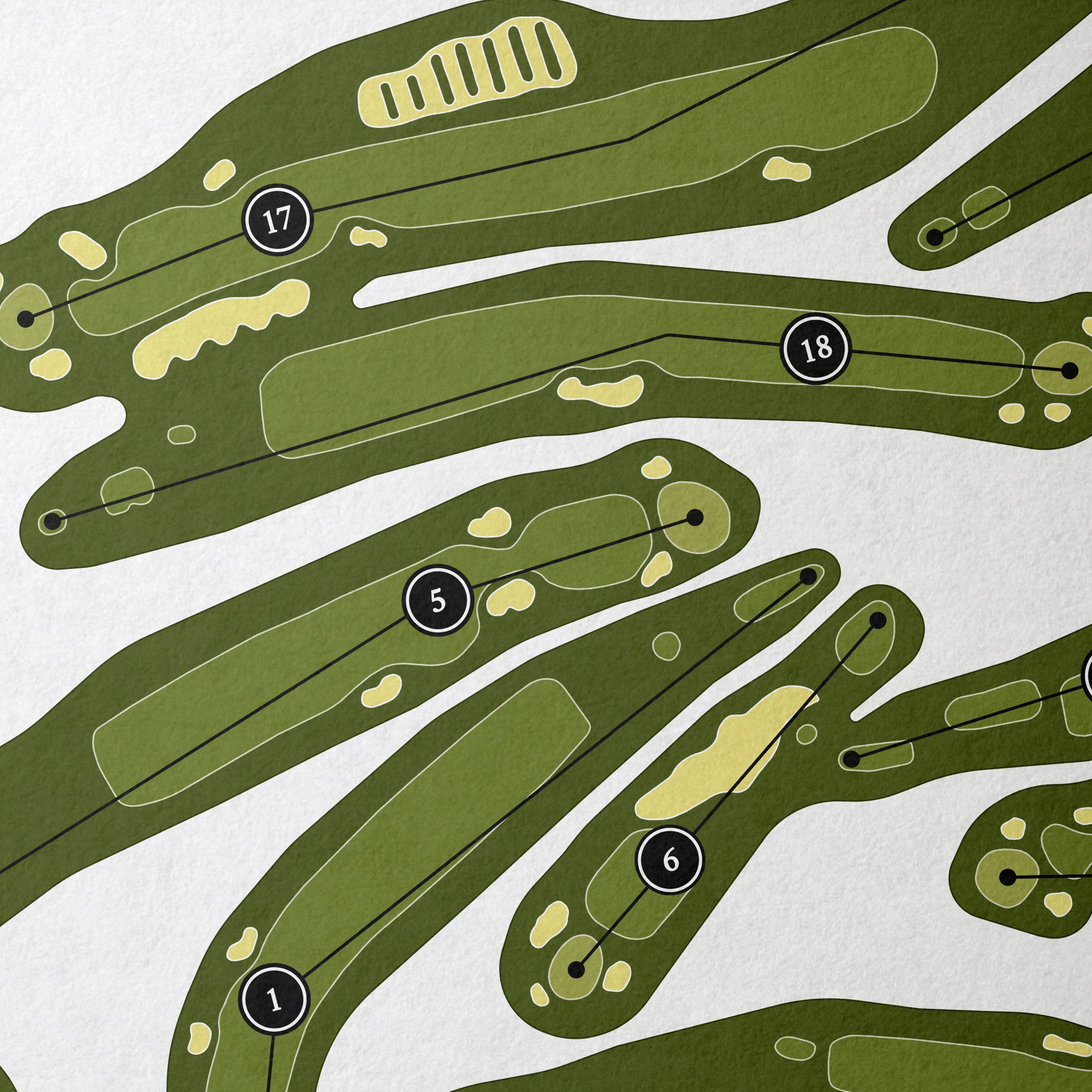 Linwood Country Club | Golf Course Print | Close Up