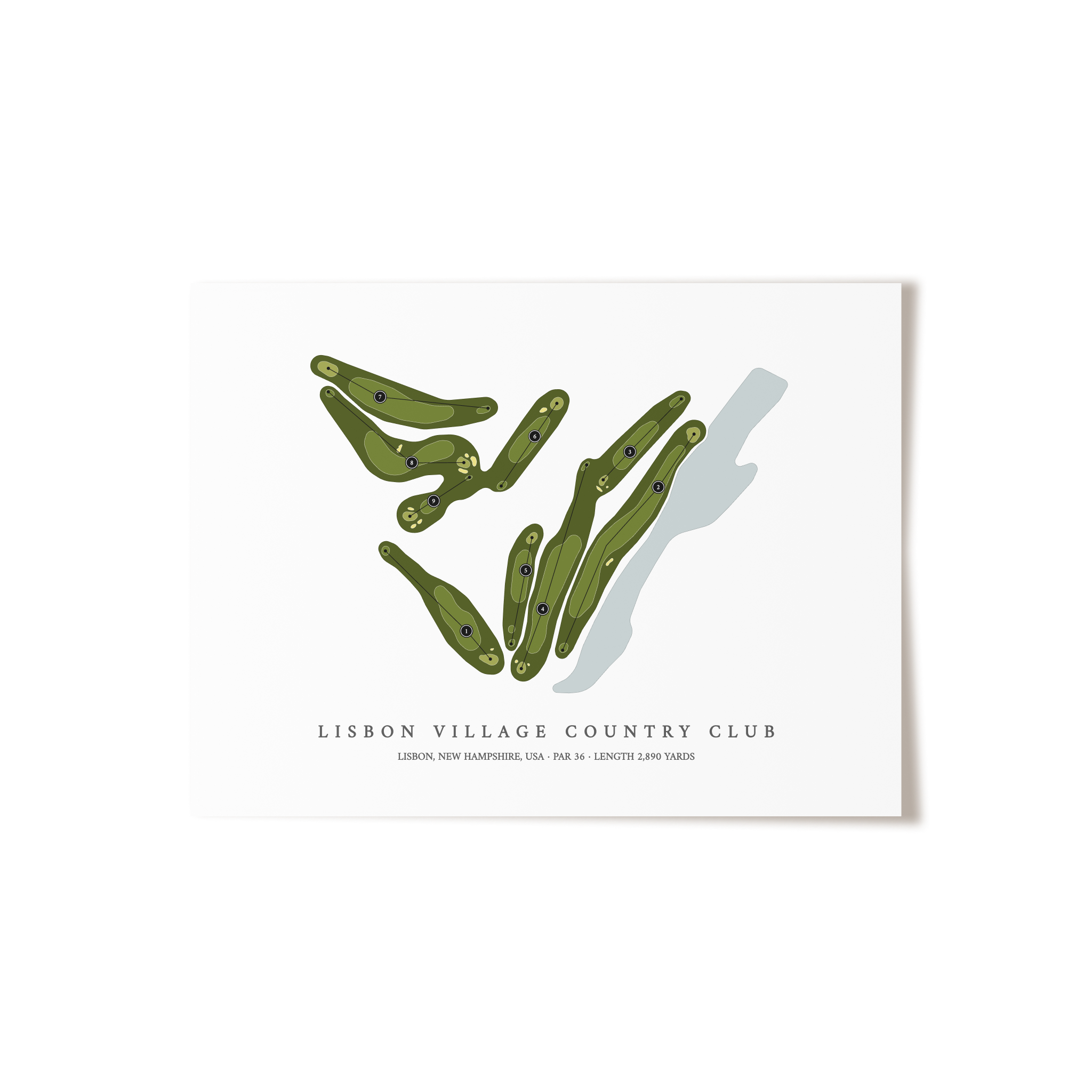 Lisbon Village Country Club | Golf Course Map | Unframed
