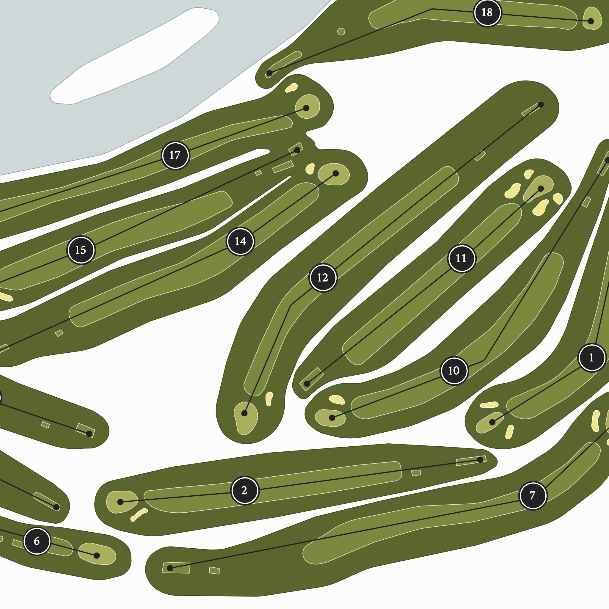 Little Falls Country Club | Golf Course Map | Close Up