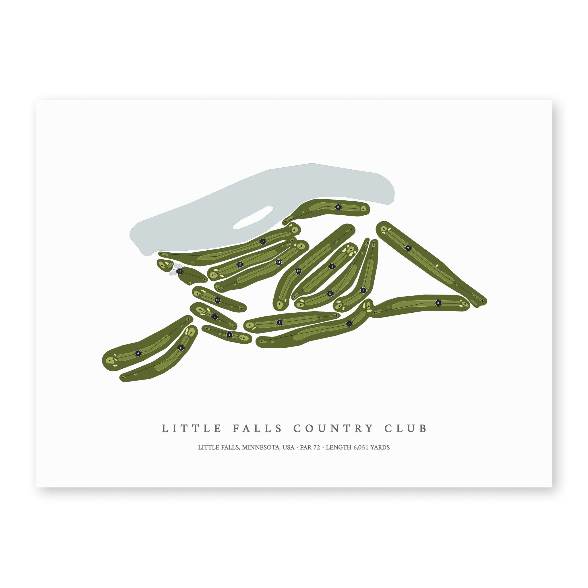 Little Falls Country Club | Golf Course Map | Unframed