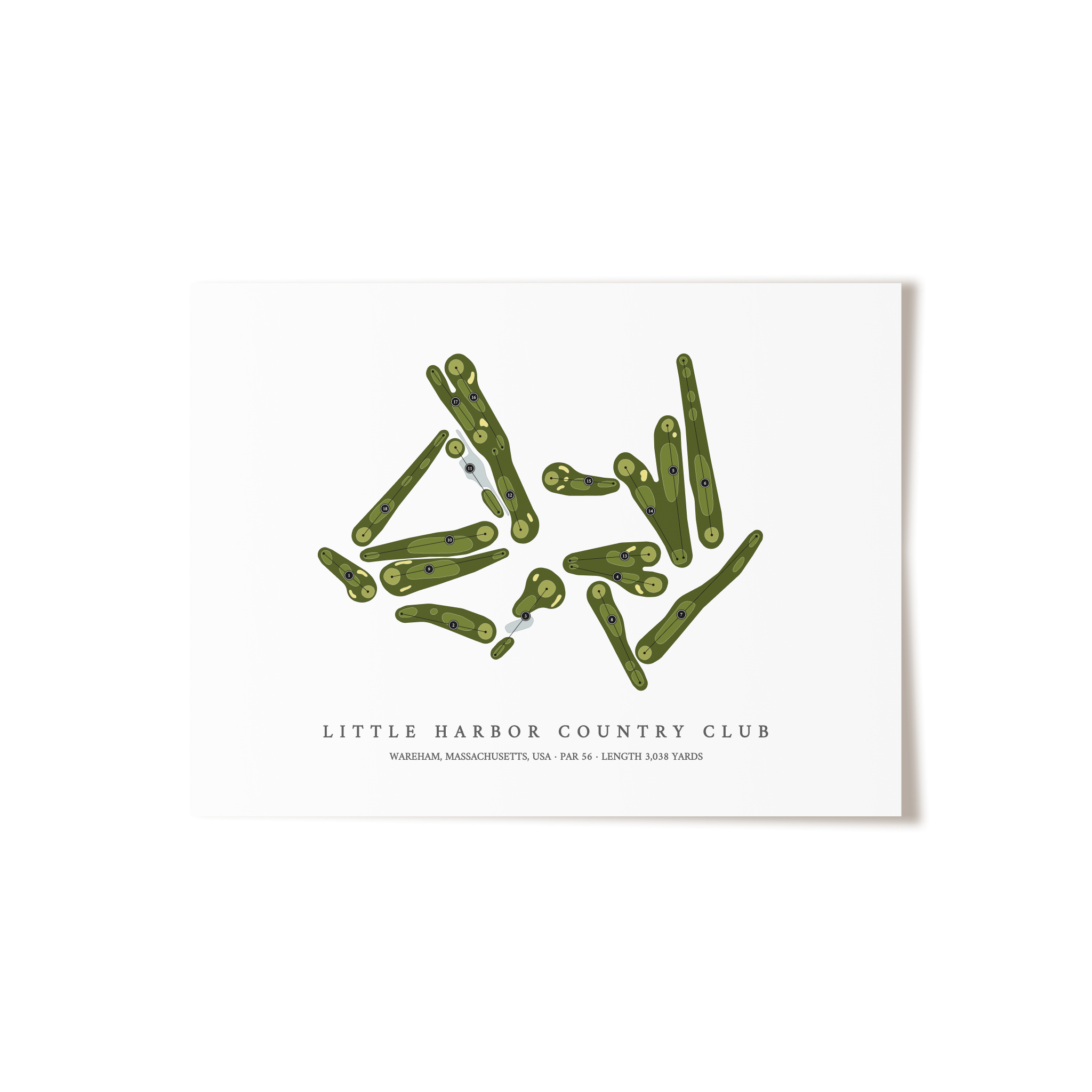 Little Harbor Country Club | Golf Course Map | Unframed