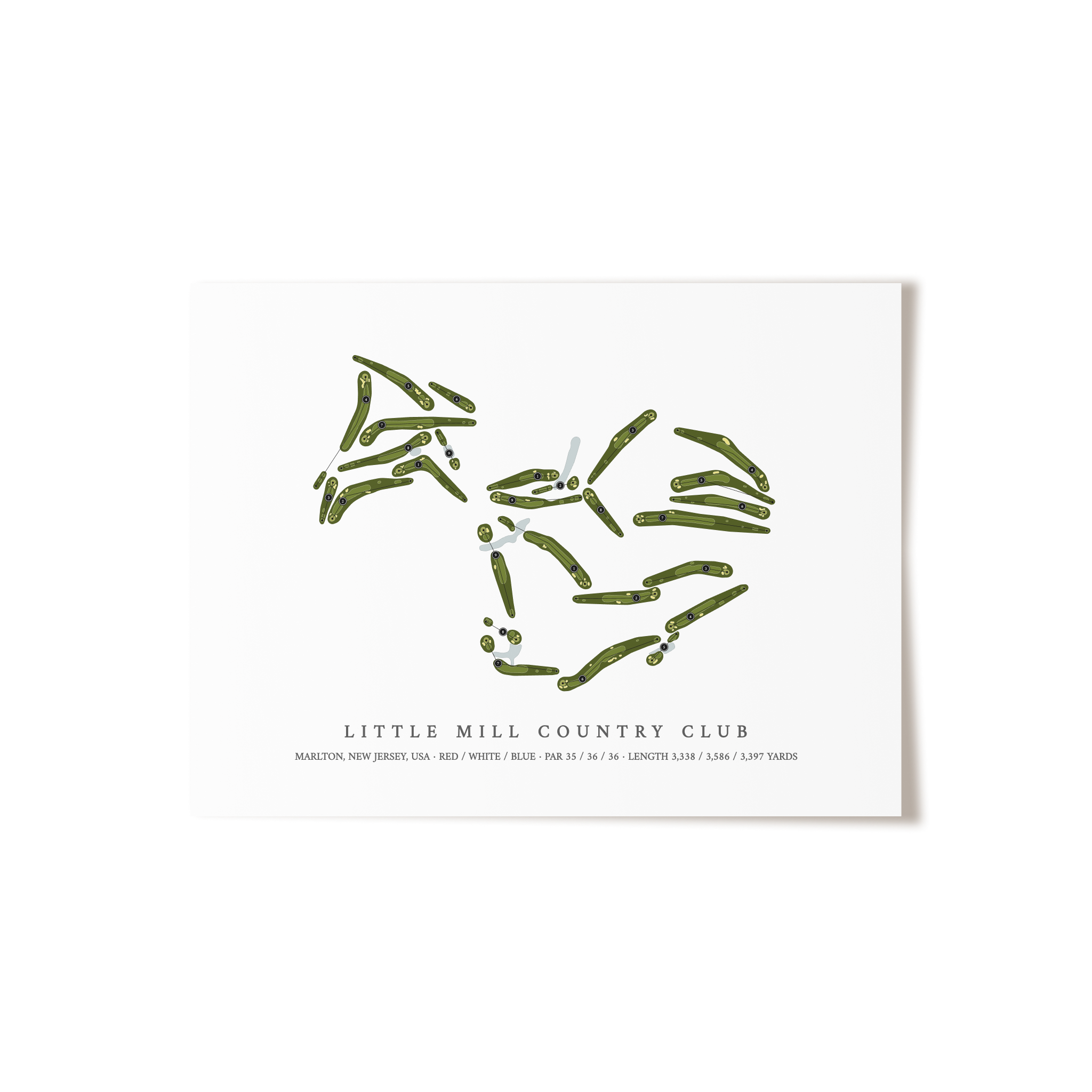 Little Mill Country Club | Golf Course Map | Unframed