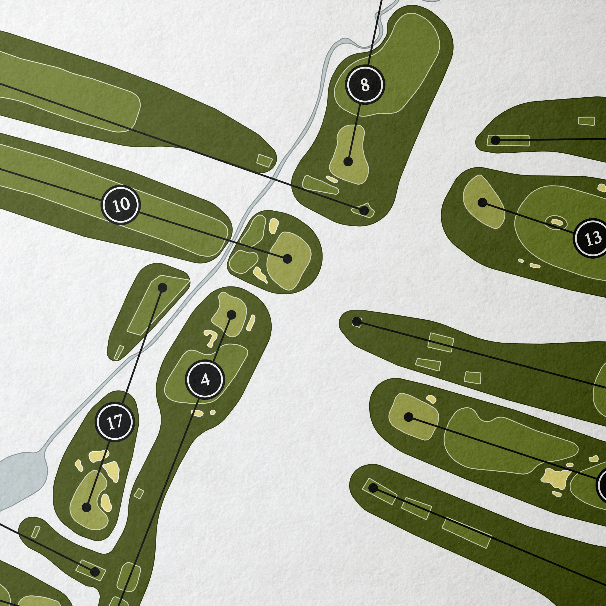 Llanerch Country Club | Golf Course Map | Close+Up