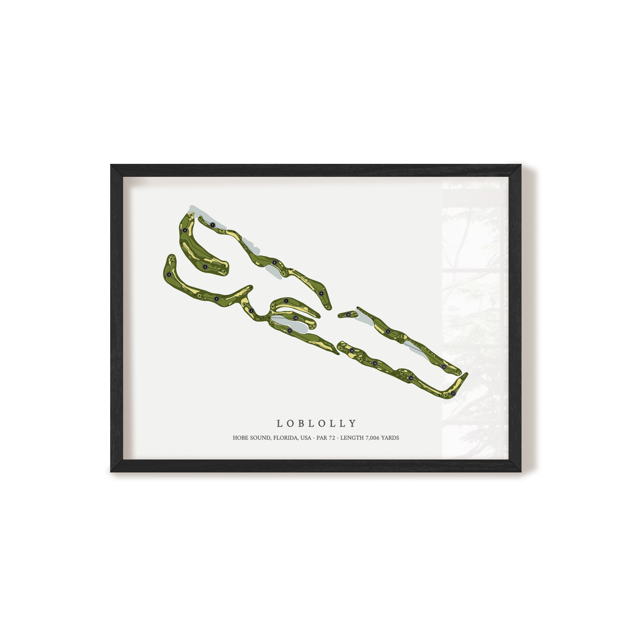 Loblolly | Golf Course Map | Black Frame