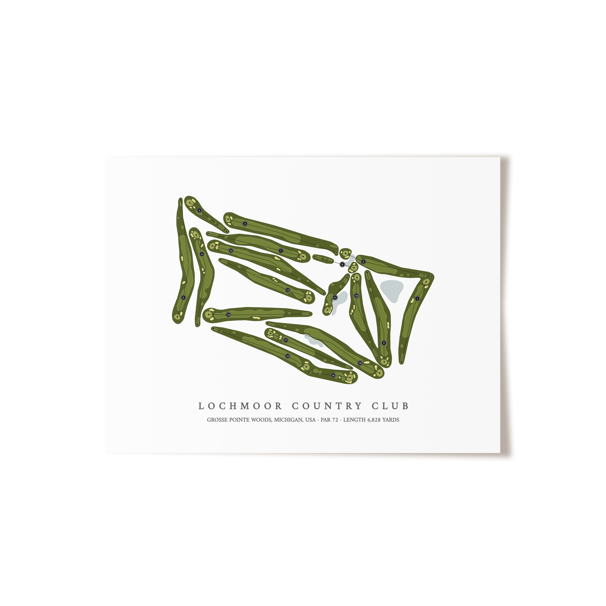 Lochmoor Country Club | Golf Course Map | Unframed