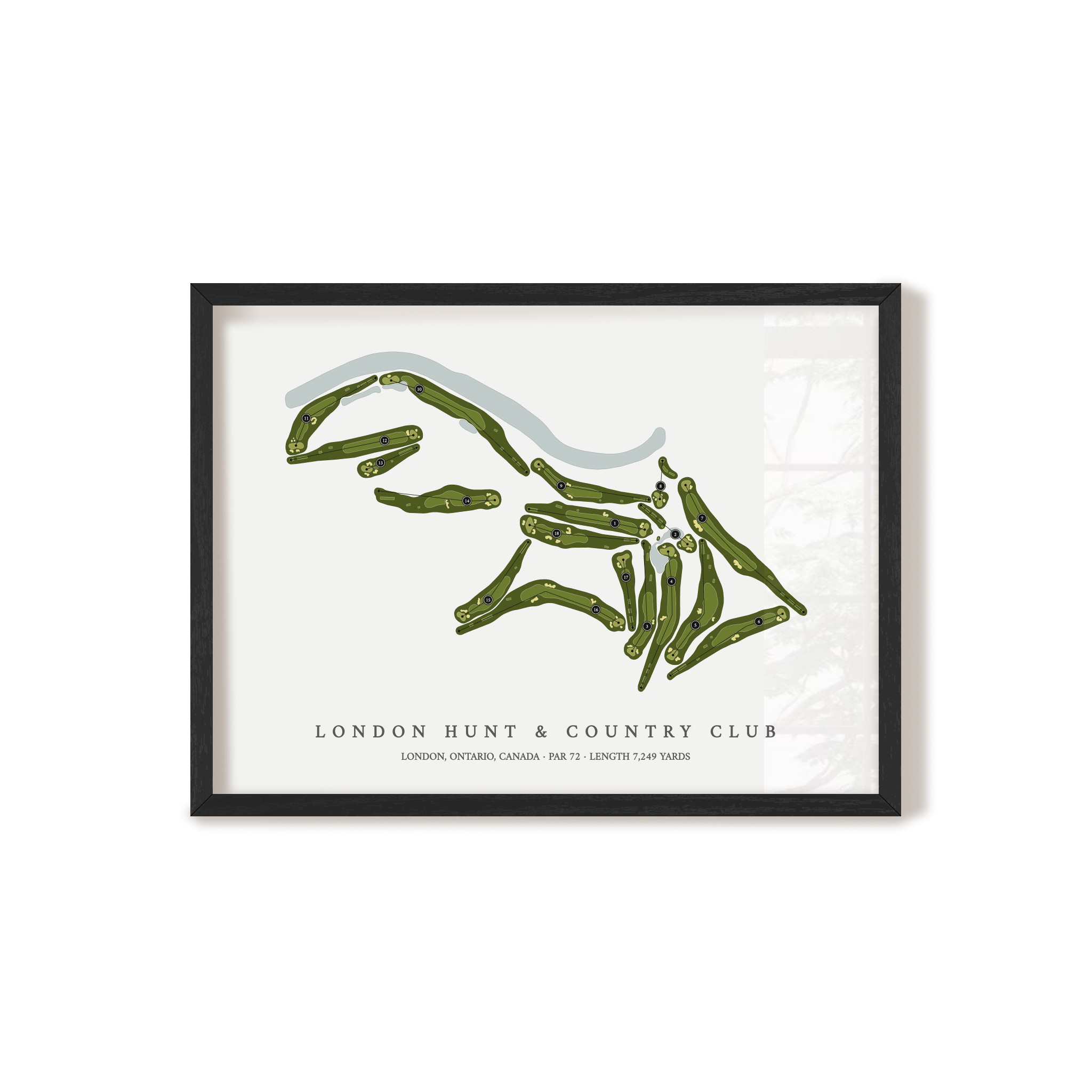 London Hunt & Country Club | Golf Course Map | Black Frame