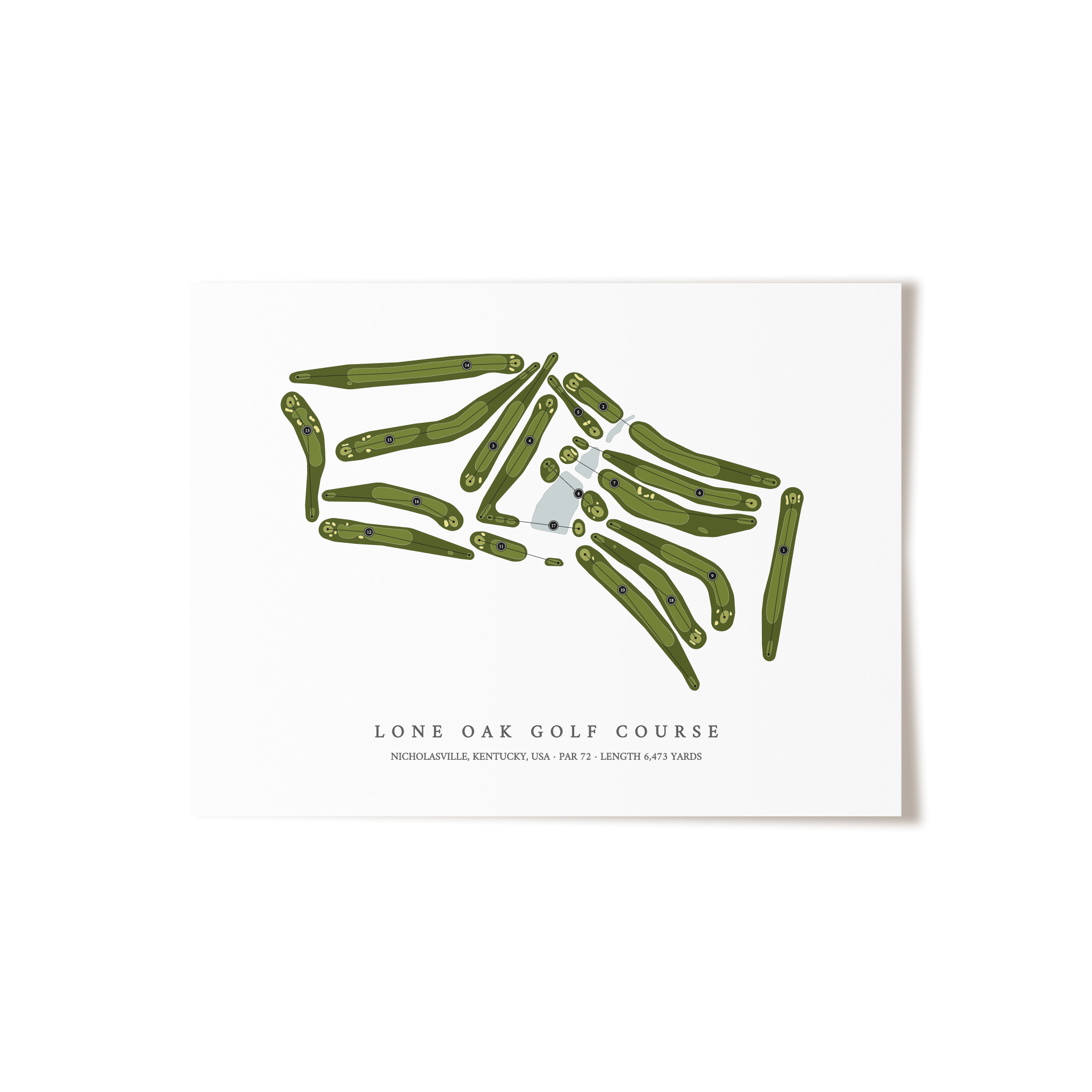 Lone Oak Golf Course | Golf Course Map | Unframed