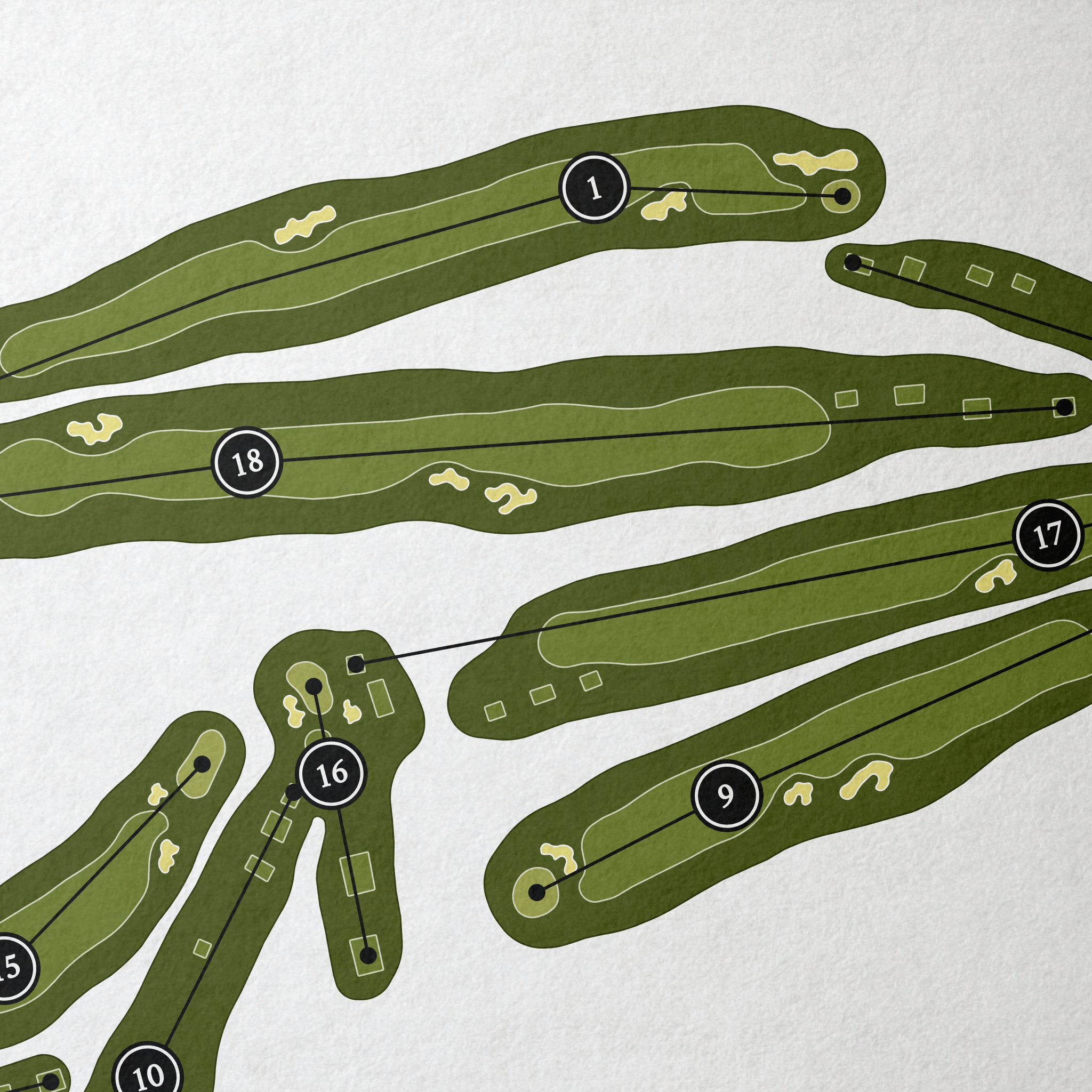 Long Beach Country Club | Golf Course Print | Close Up