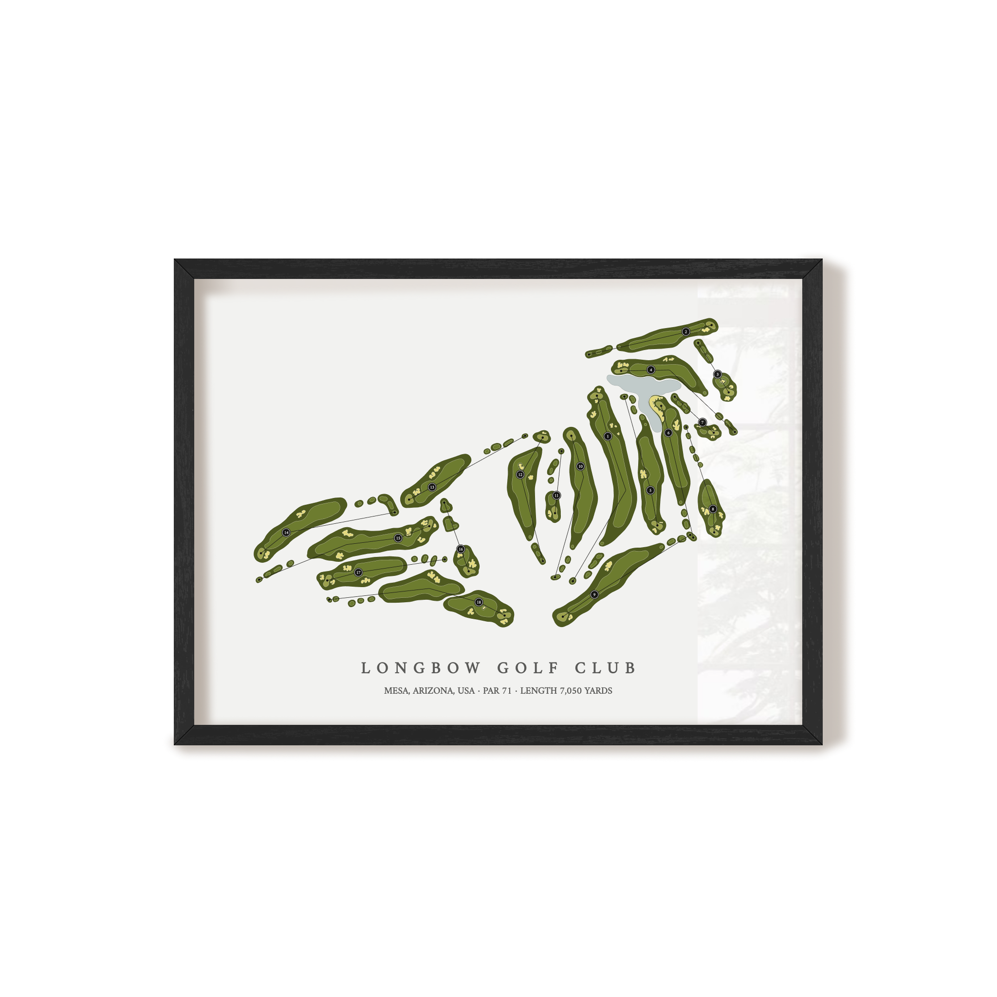 Longbow Golf Club | Golf Course Map | Black Frame