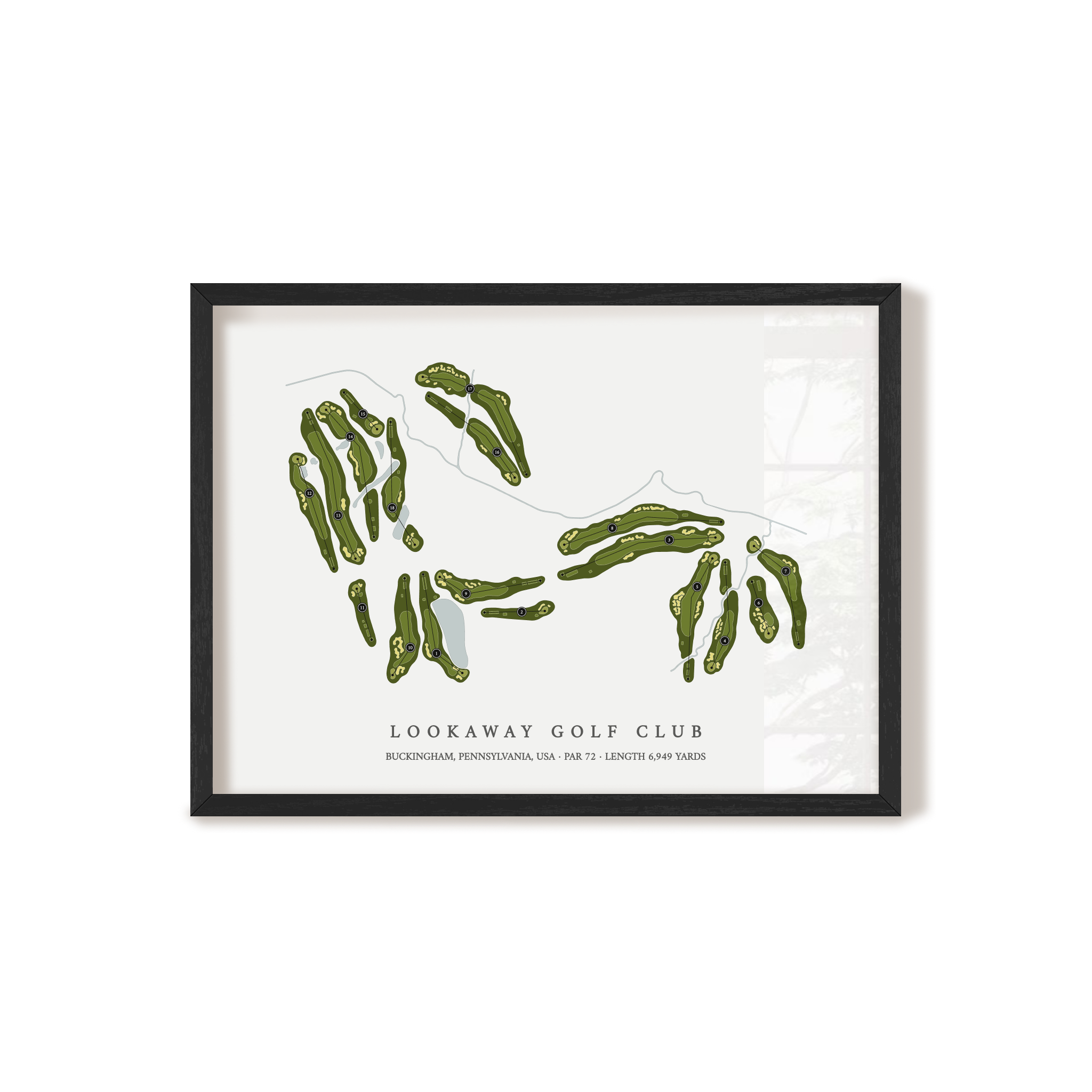 Lookaway Golf Club | Golf Course Print | Black Frame