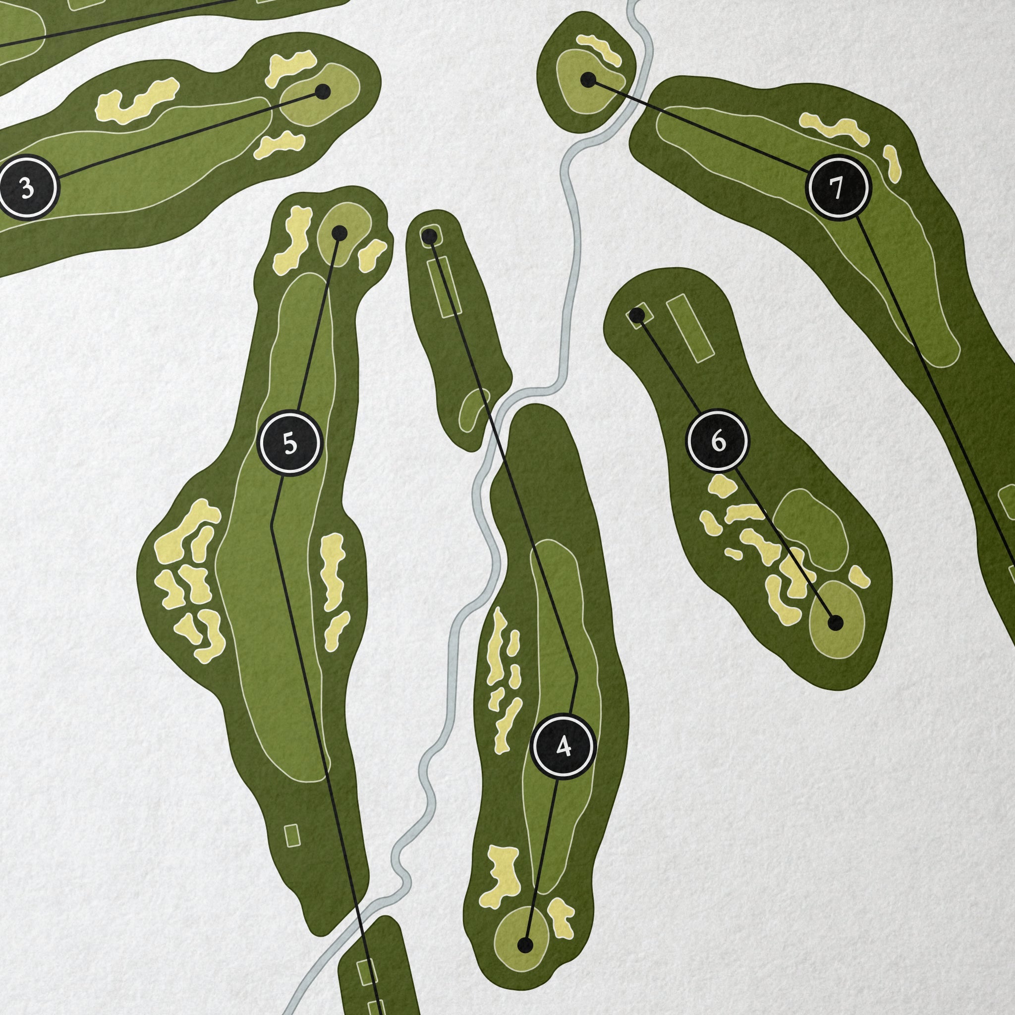 Lookaway Golf Club | Golf Course Print | Close Up