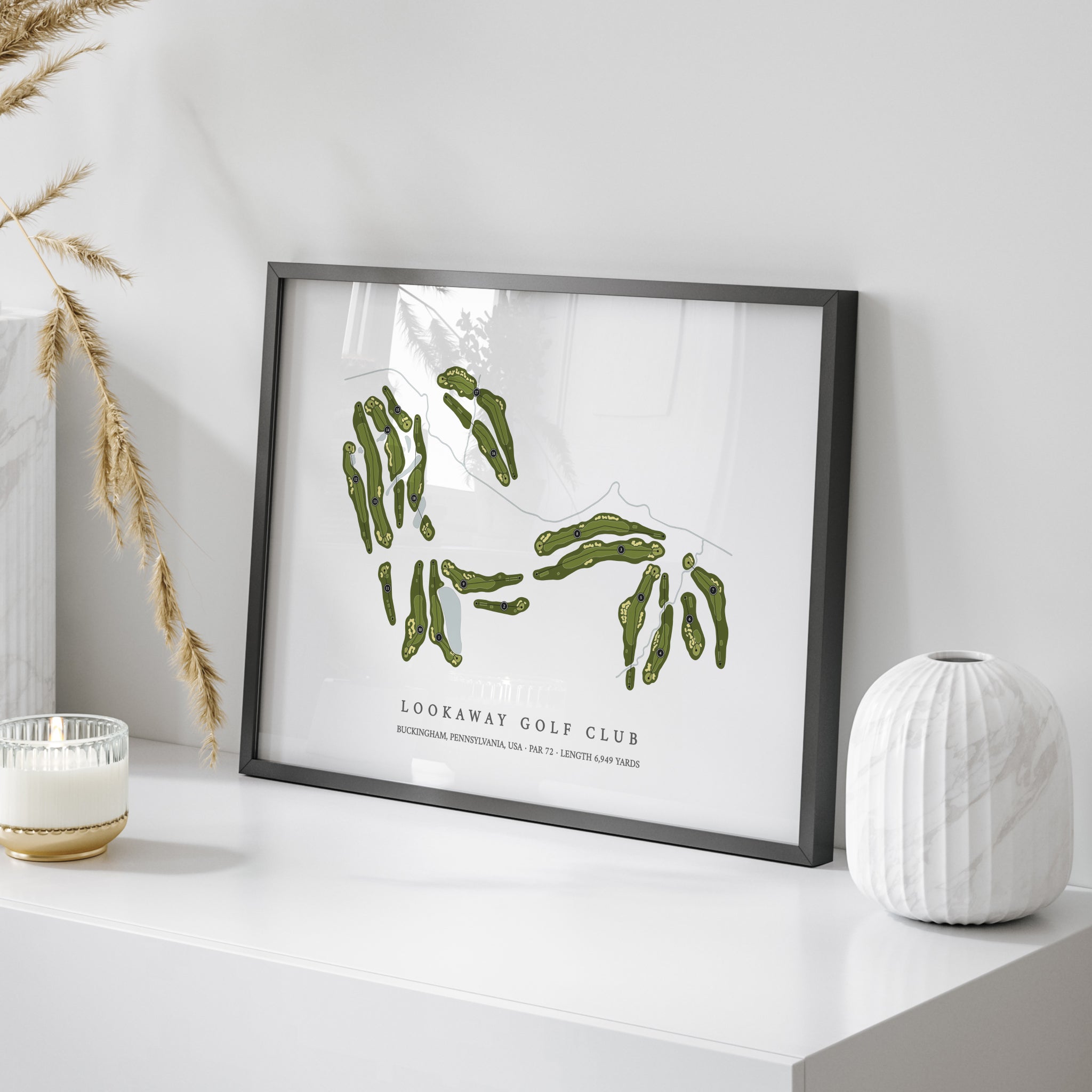 Lookaway Golf Club | Golf Course Print | On Table
