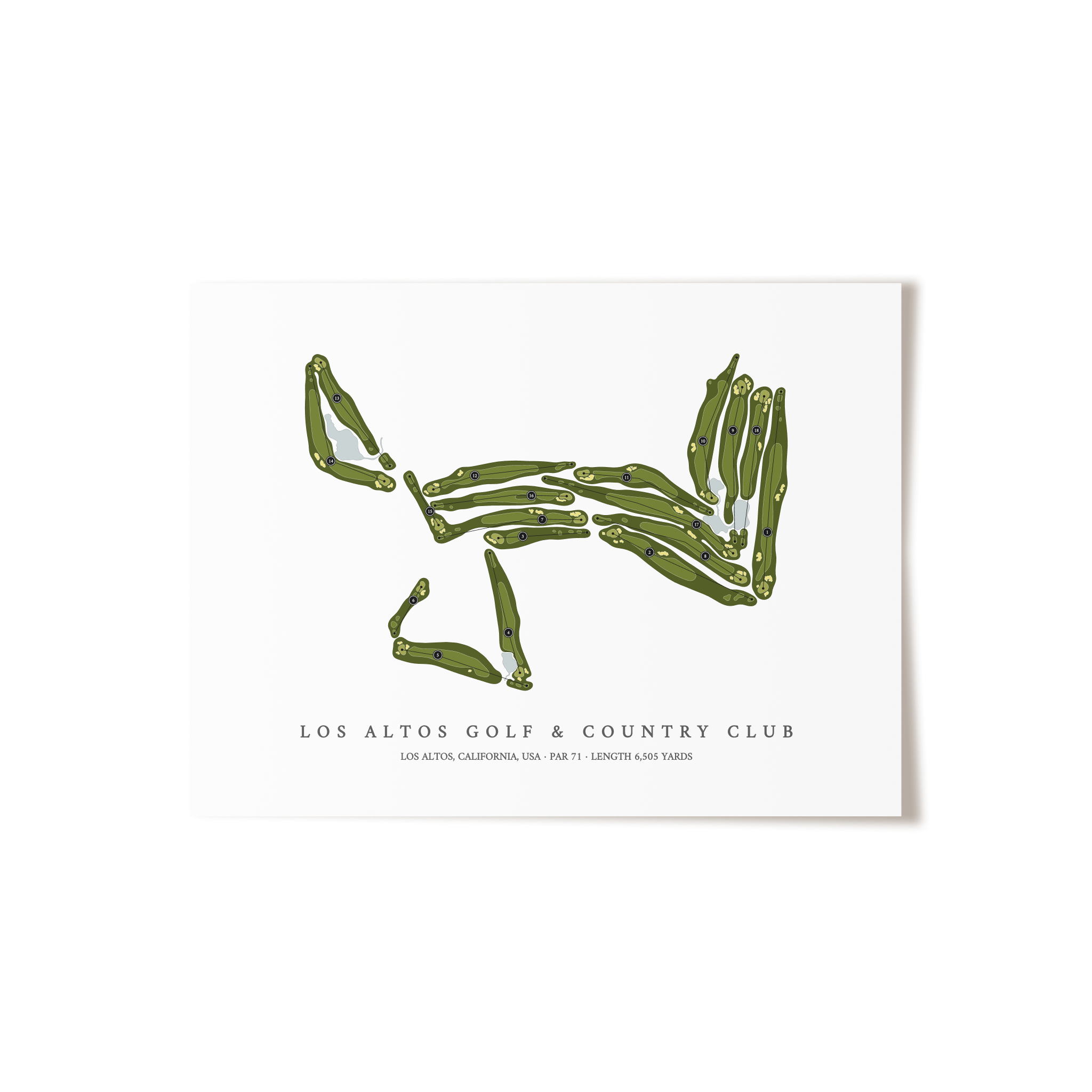Los Altos Golf & Country Club | Golf Course Map | Unframed