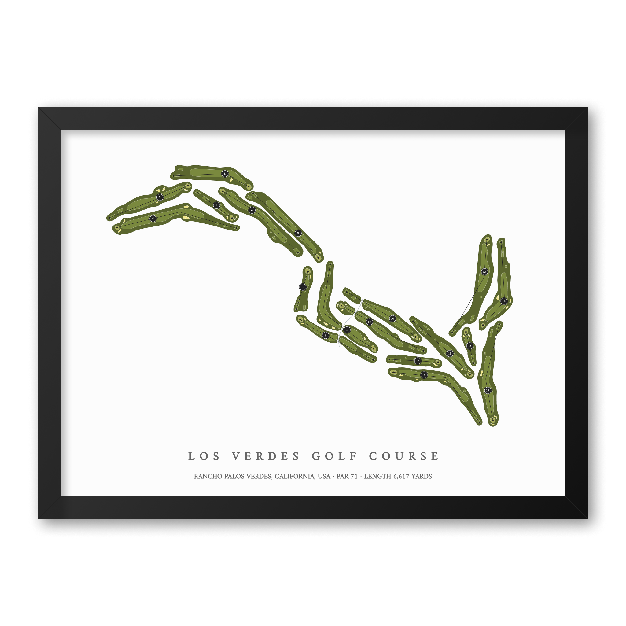 Los Verdes Golf Course | Golf Course Map | Black Frame