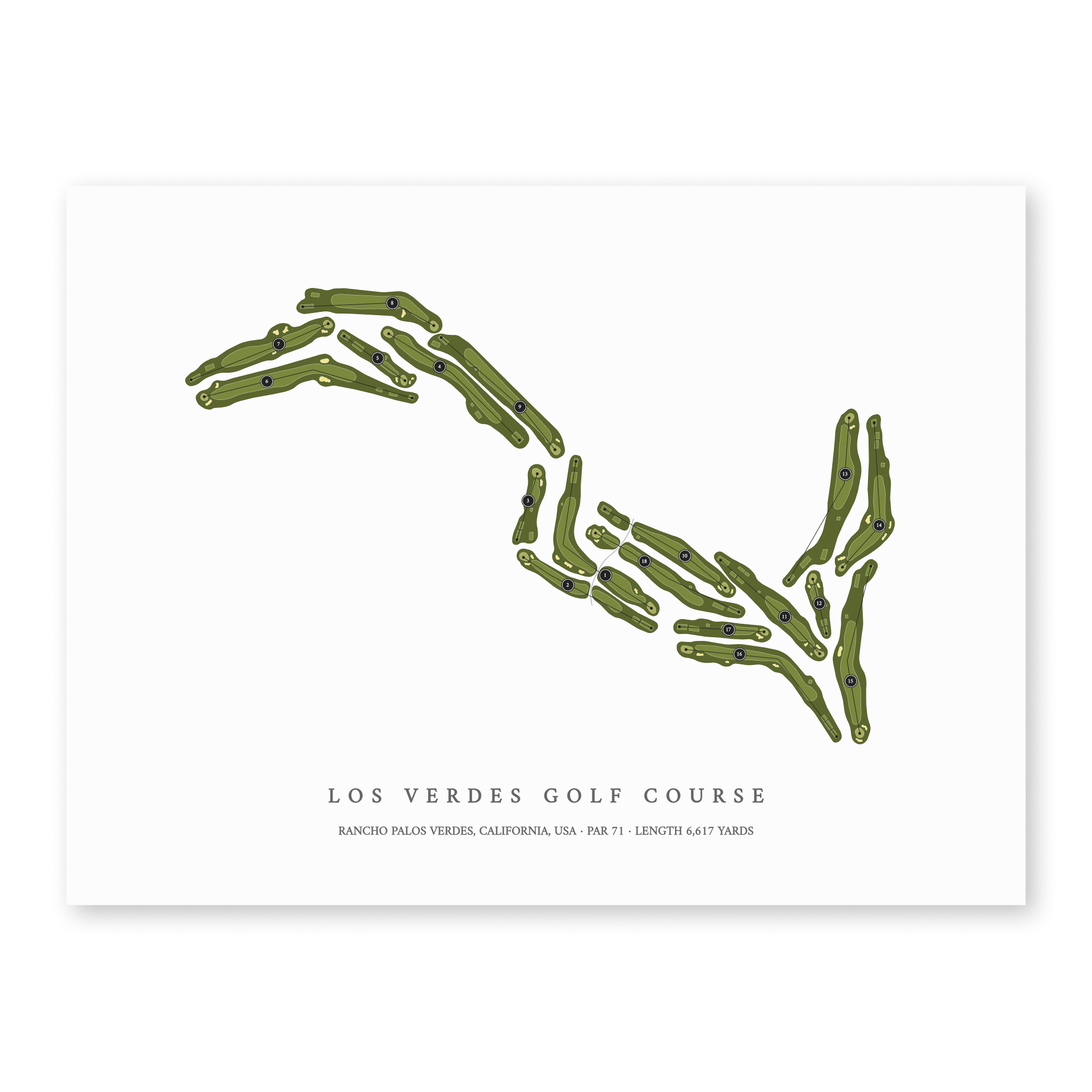 Los Verdes Golf Course | Golf Course Map | Unframed