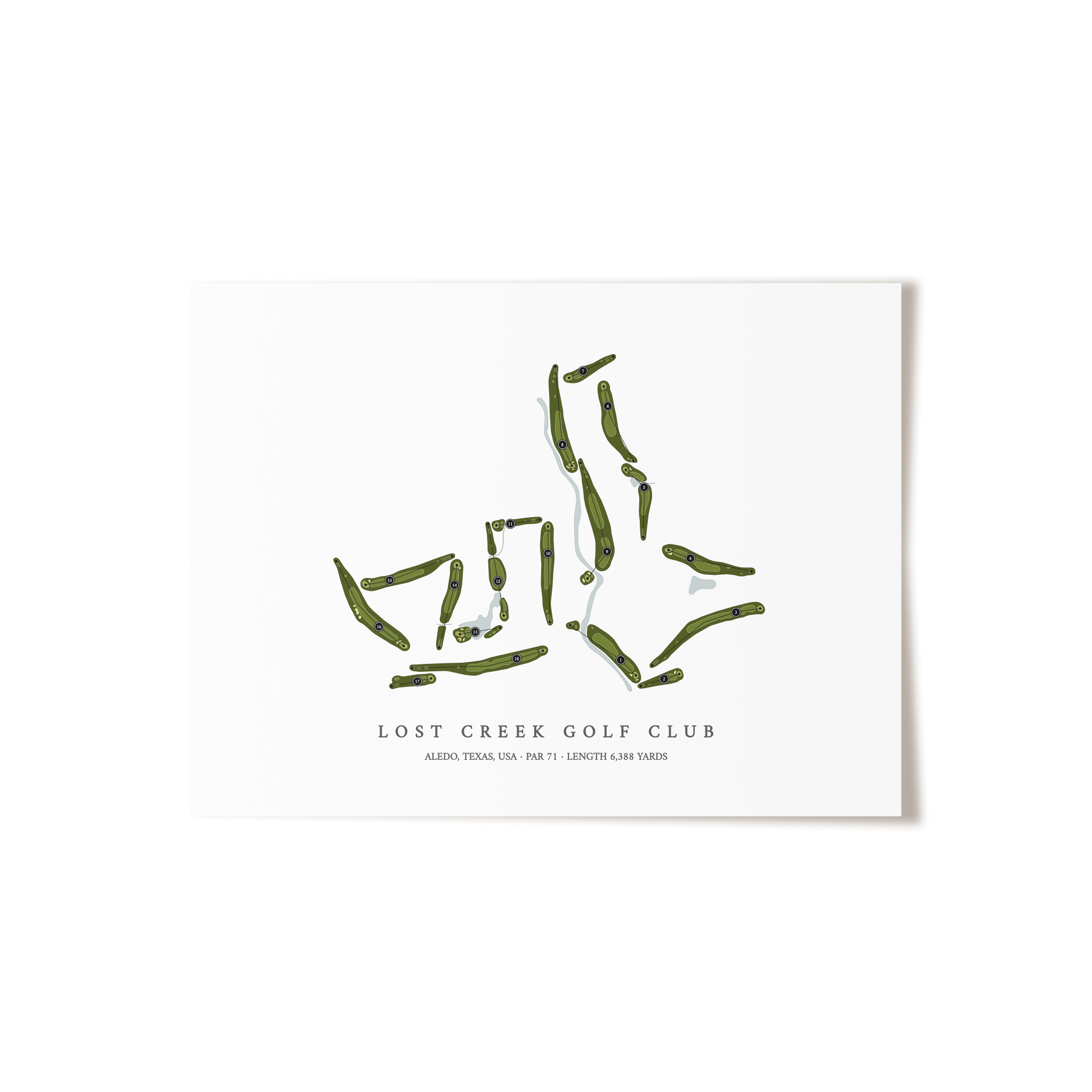 Lost Creek Golf Club | Golf Course Map | Unframed