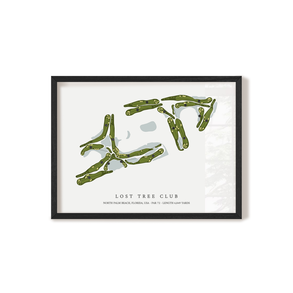 Lost Tree Club | Golf Course Map | Black Frame
